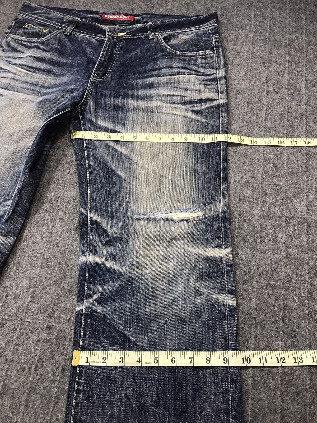 Japanese Brand × Vintage Vintage Rubber Soul Distressed Denim Jeans Style Size US 37 - 16 Thumbnail
