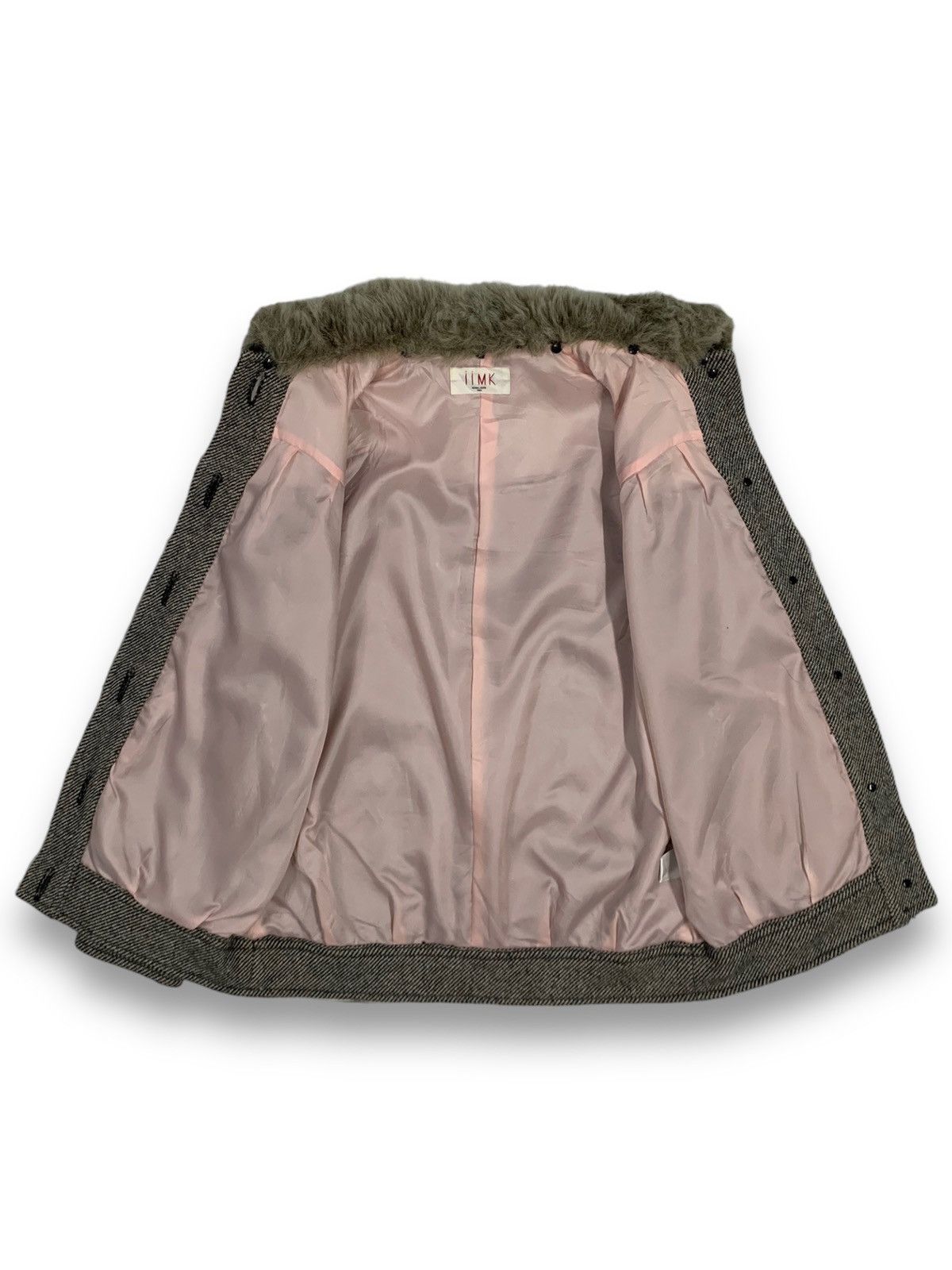 Michel Klein Vintage Michell Klein Paris Wool Blend Faux Fur Collar Coat Size M / US 6-8 / IT 42-44 - 3 Thumbnail