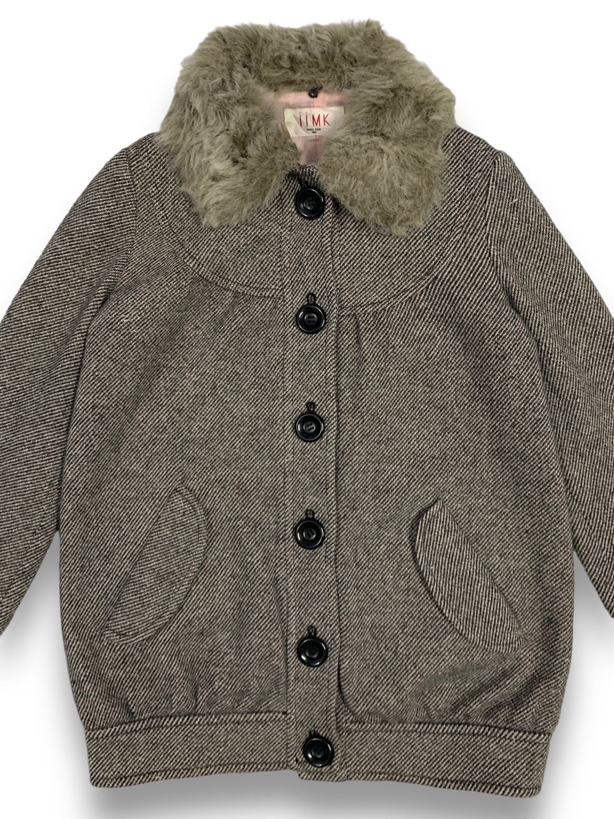 Michel Klein Vintage Michell Klein Paris Wool Blend Faux Fur Collar Coat Size M / US 6-8 / IT 42-44 - 4 Thumbnail