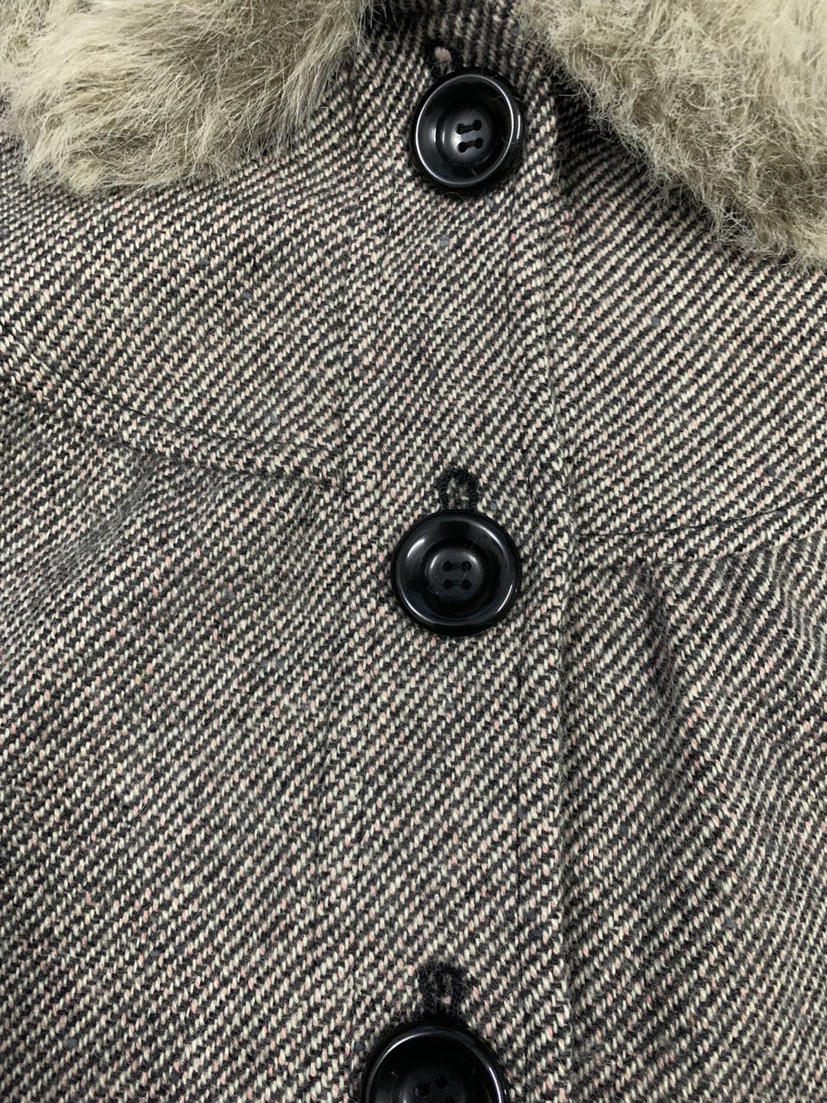 Michel Klein Vintage Michell Klein Paris Wool Blend Faux Fur Collar Coat Size M / US 6-8 / IT 42-44 - 6 Thumbnail