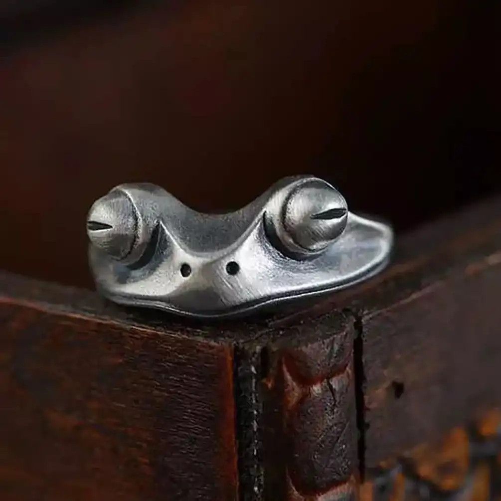 Jewelry Gothic Vintage Frog Adjustable Finger Ring Size ONE SIZE - 3 Thumbnail