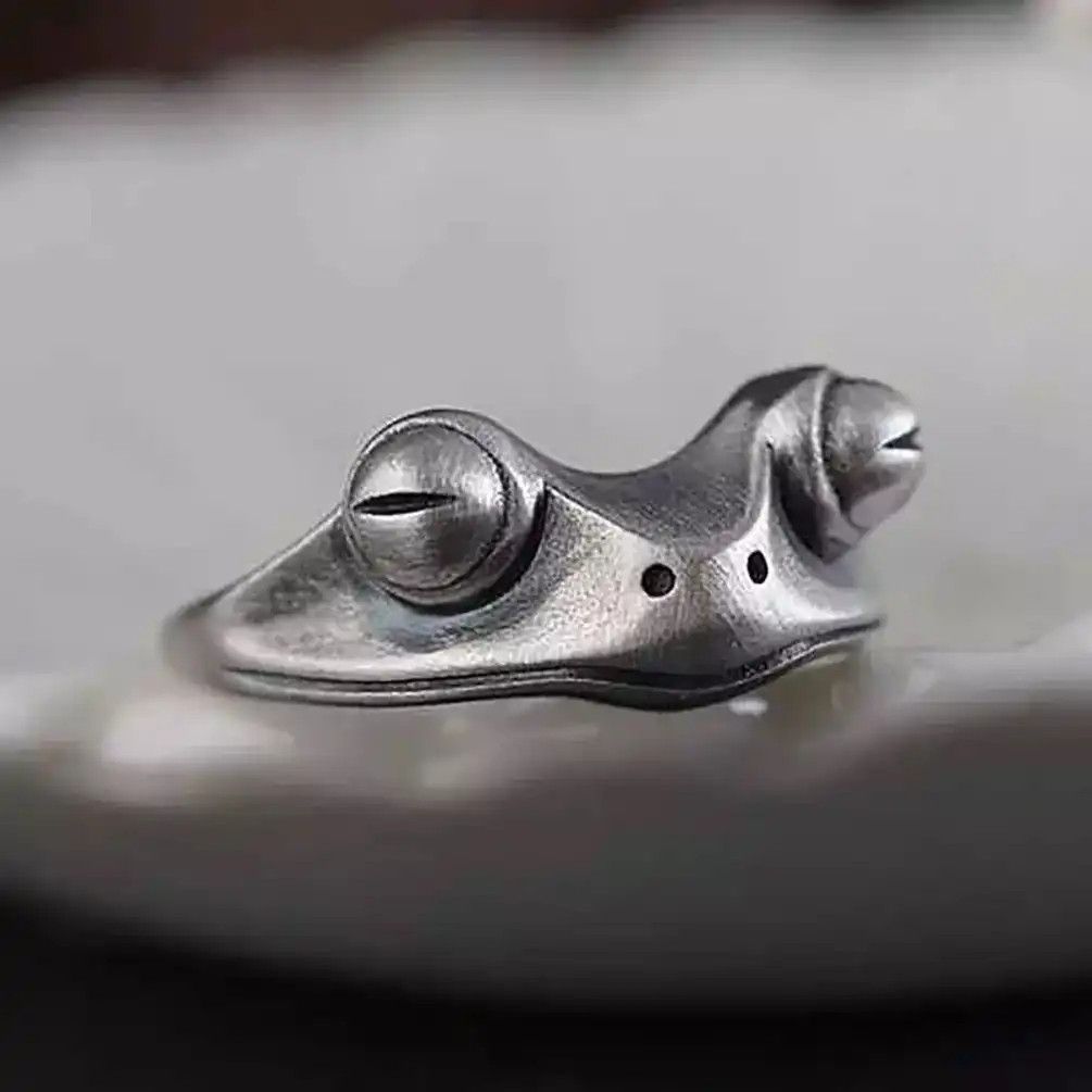 Jewelry Gothic Vintage Frog Adjustable Finger Ring Size ONE SIZE - 1 Thumbnail