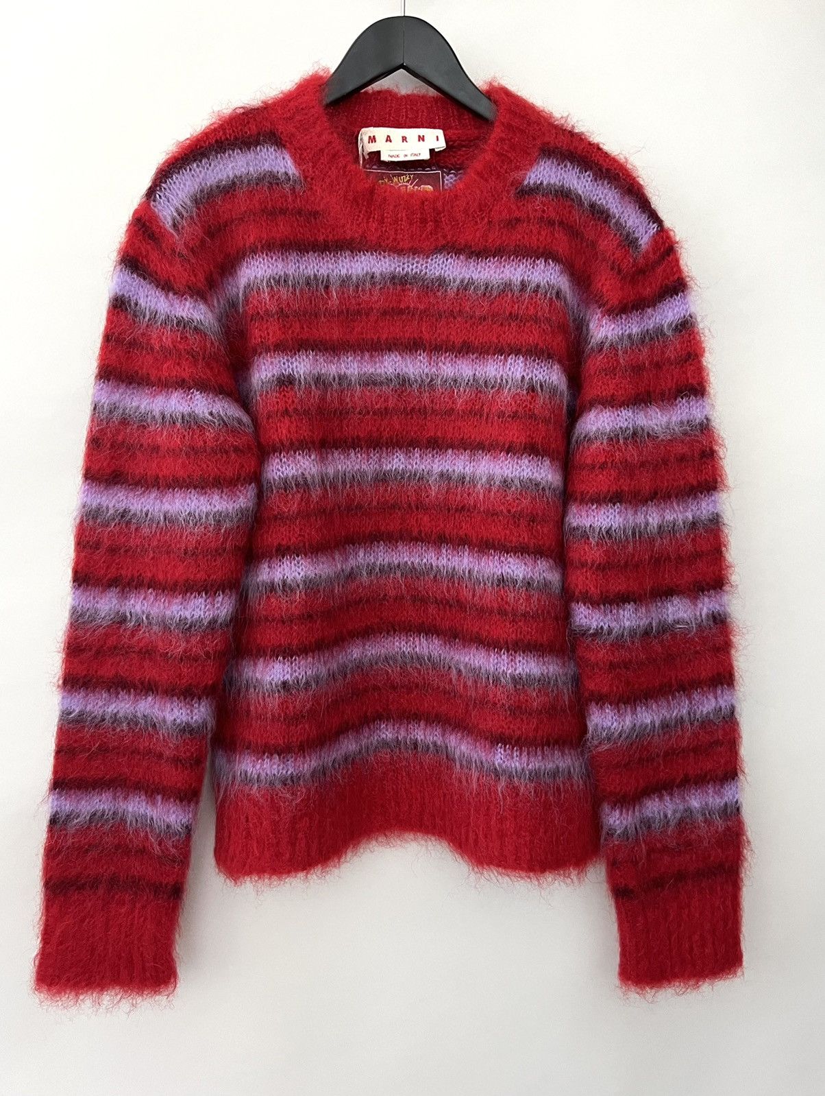 image of Marni Fuzzy Mohair Sweater in Red, Men's (Size Small)