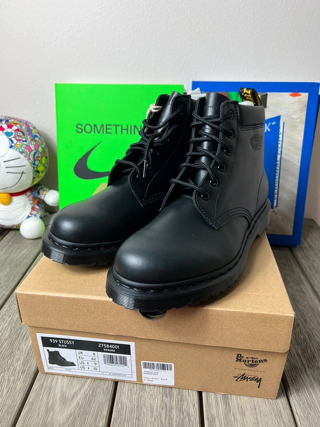 image of Dr Martens x Stussy Dr. Marten X 939 Stussy Leather Ankle Boots in Black, Men's (Size 6)