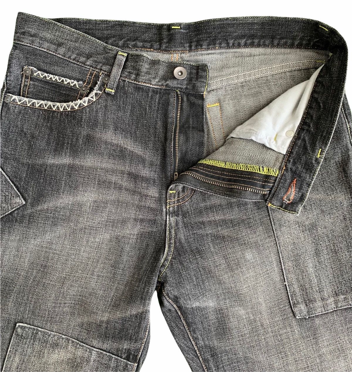 Japanese Brand Vintage Uniqlo Patch Work Denim Jeans Size US 32 / EU 48 - 7 Thumbnail