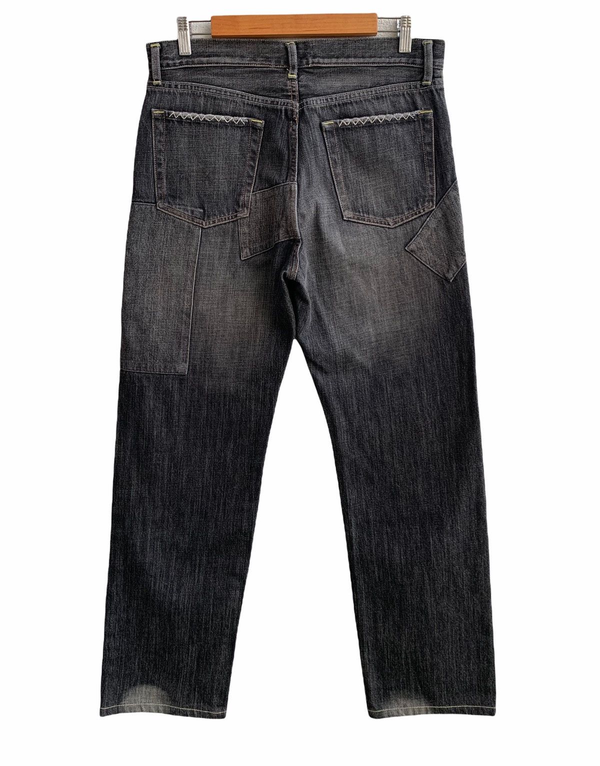 Japanese Brand Vintage Uniqlo Patch Work Denim Jeans Size US 32 / EU 48 - 2 Thumbnail