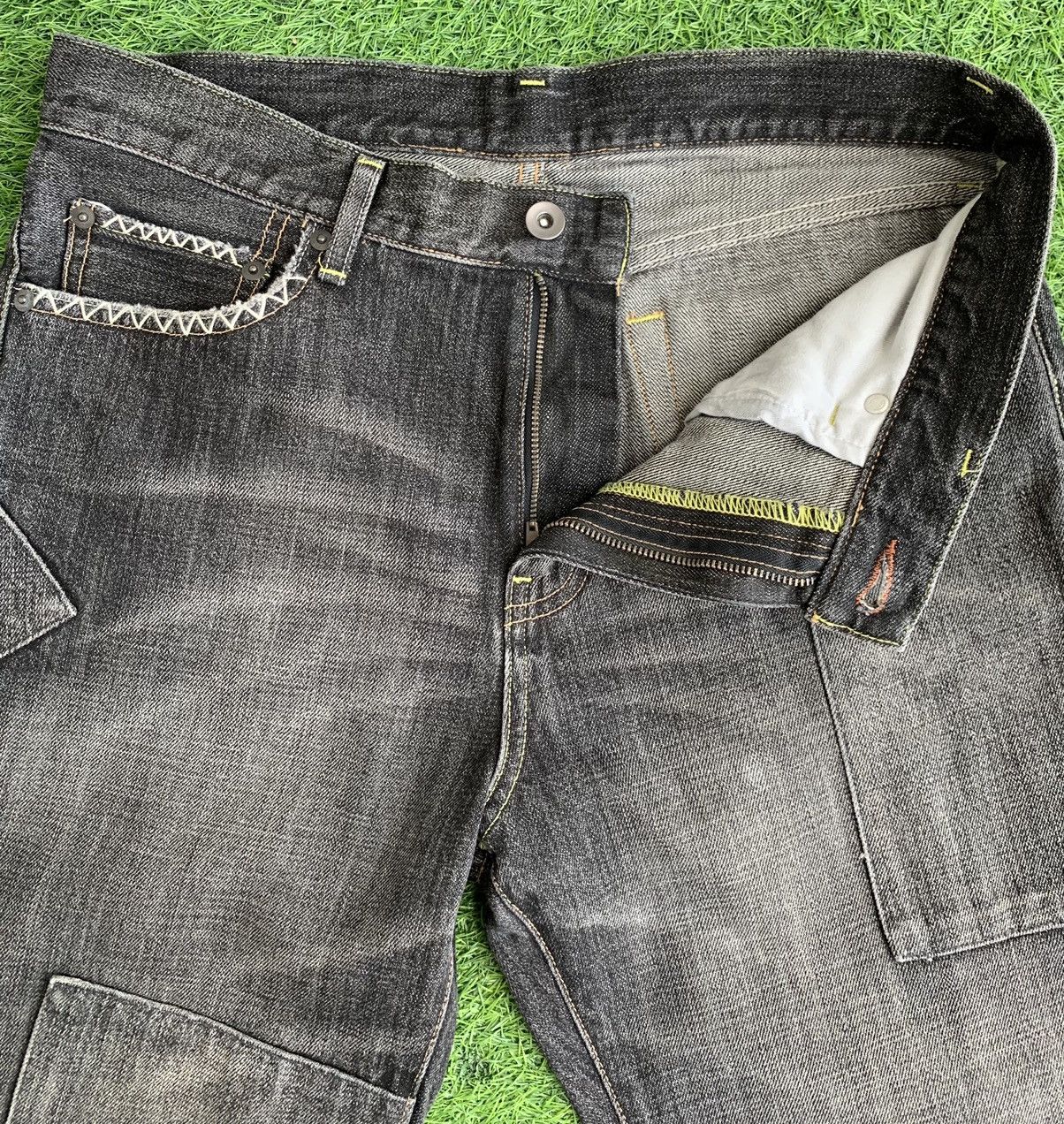 Japanese Brand Vintage Uniqlo Patch Work Denim Jeans Size US 32 / EU 48 - 9 Thumbnail