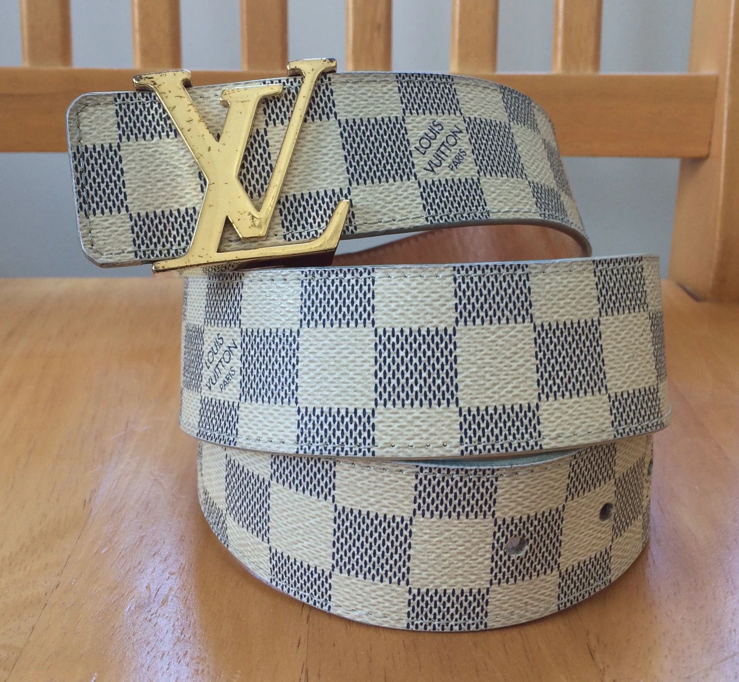 Louis Vuitton Damier Azur Initiales Belt
