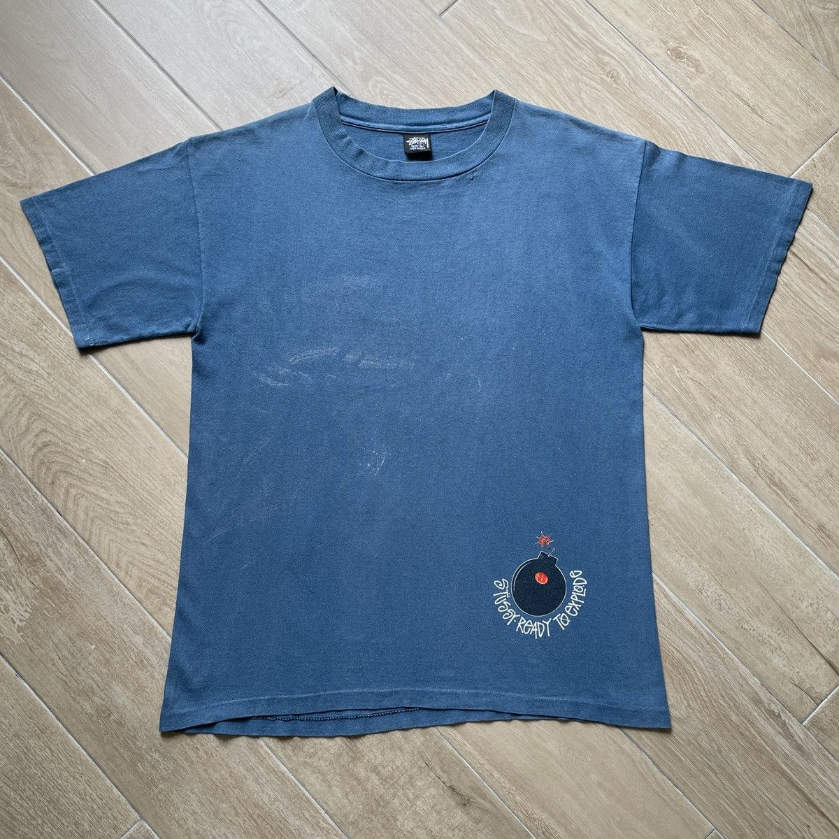 Stussy × Vintage Vintage Stussy Og Bomb Ready to Explode shirt 90s tee usa Size US L / EU 52-54 / 3 - 5 Thumbnail