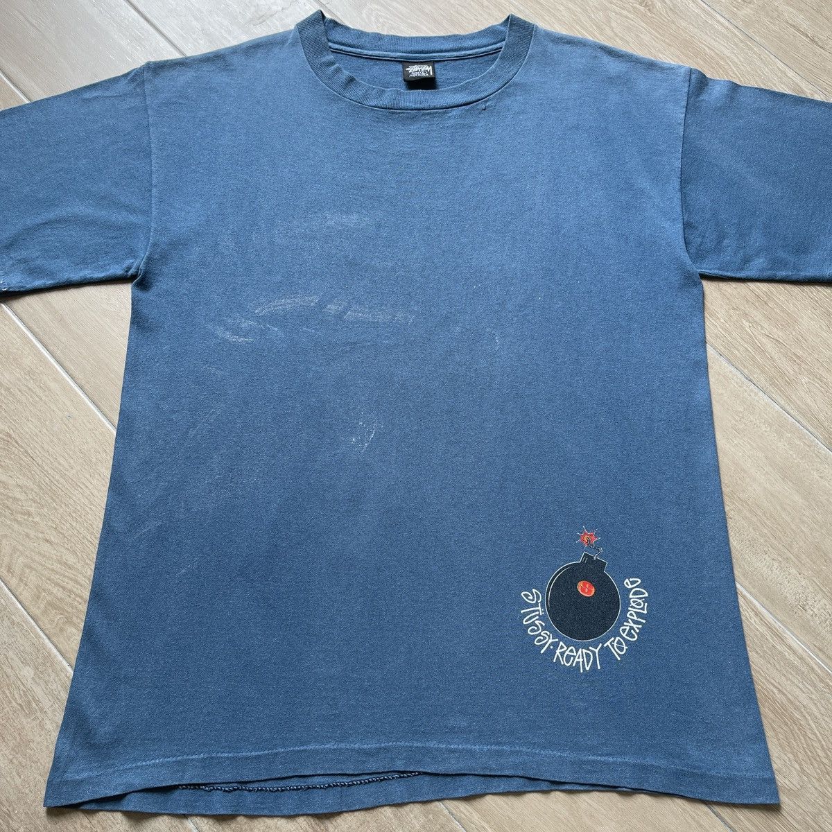 Stussy × Vintage Vintage Stussy Og Bomb Ready to Explode shirt 90s tee usa Size US L / EU 52-54 / 3 - 6 Thumbnail