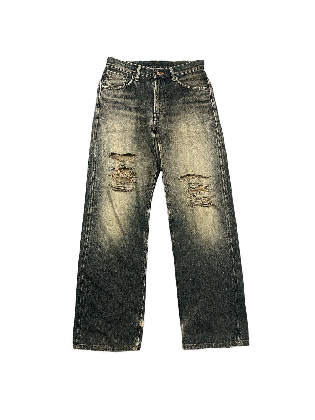 RASTY THRASHED EDWIN 505 SALVAGE MADE IN JAPAN