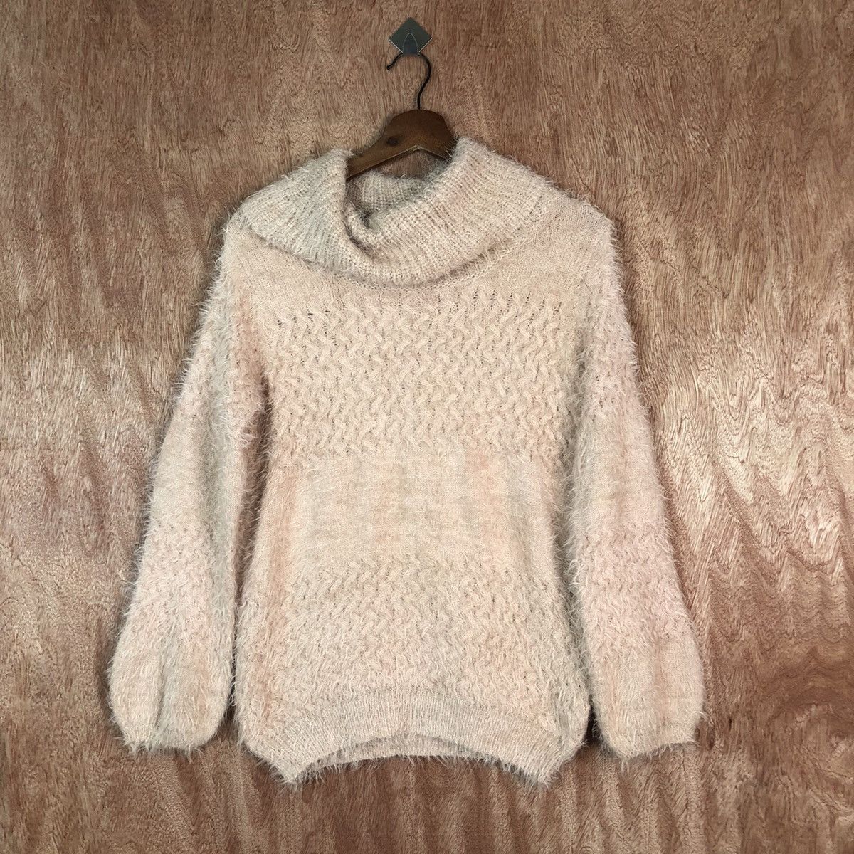 image of Homespun Knitwear Cecil Mc Bee Shag Shaggy Fur Mohair Knitwear 6659 in Pink, Women's (Size Medium)
