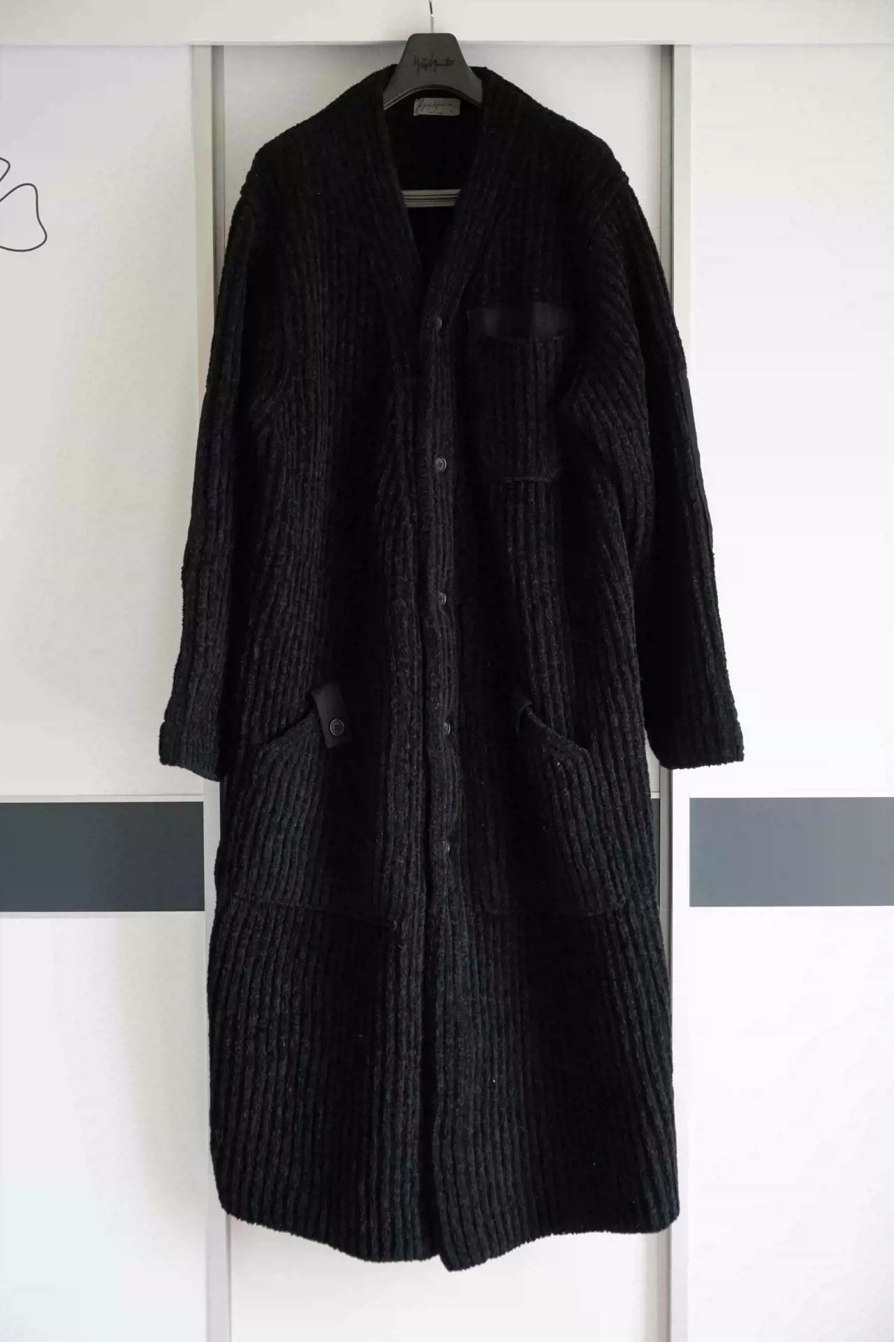 Pre-owned Yohji Yamamoto 18aw Knitted Long Wool Shirt In Black