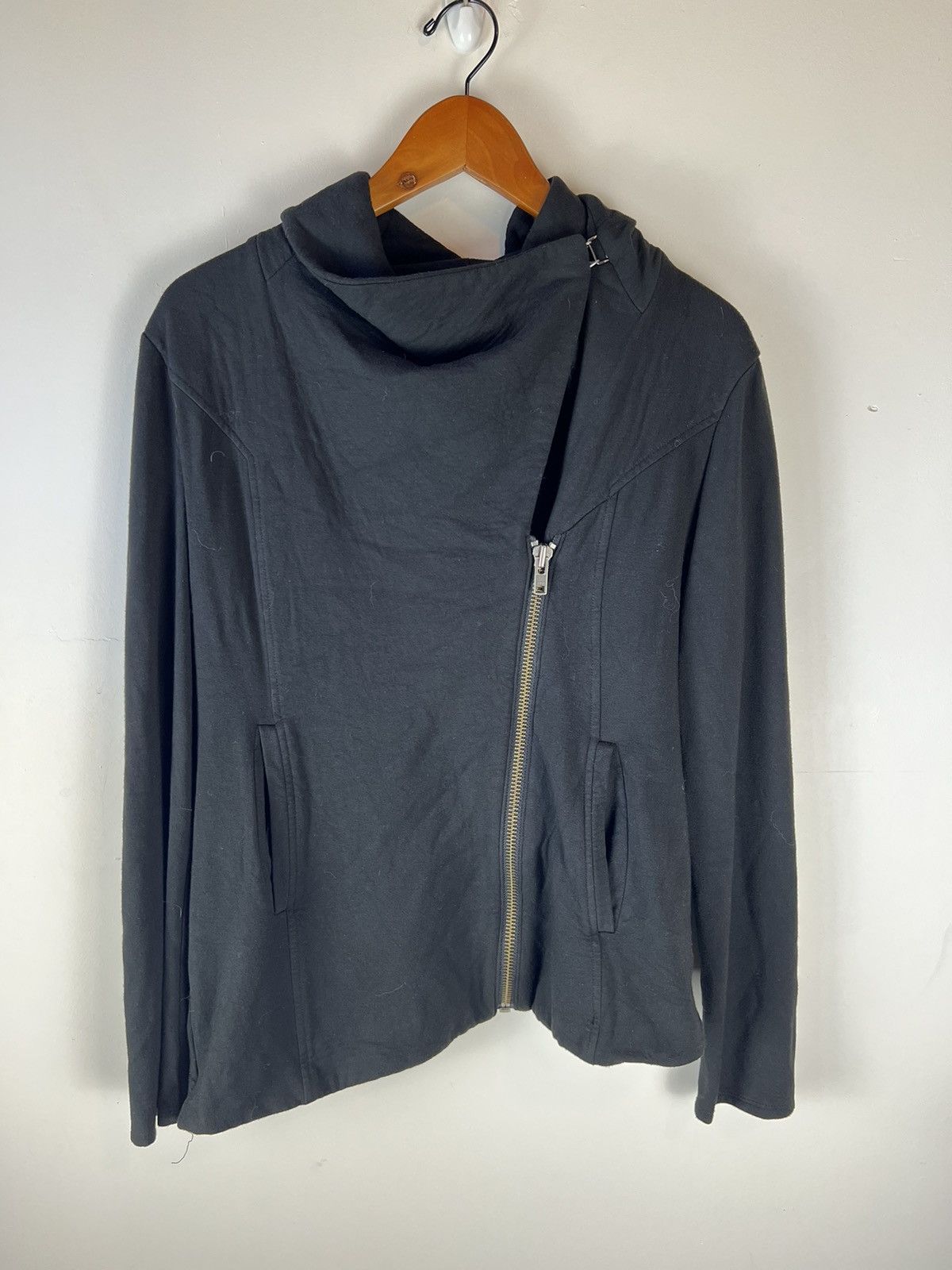 image of Womens Helmut Lang Biker Asymmetrical Jacket in Black (Size Medium)