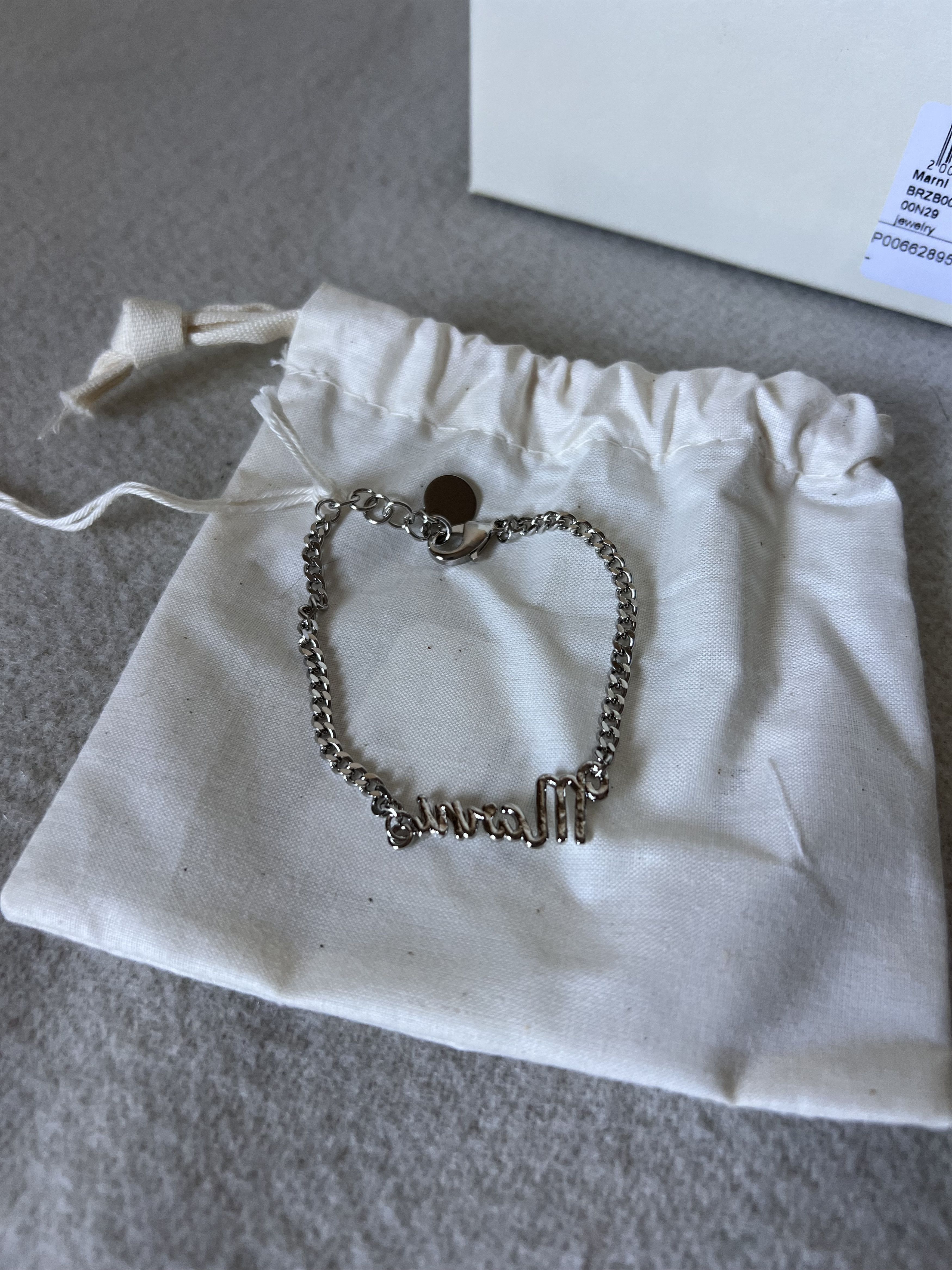 Marni Marni Silver Chainlink Logo Bracelet Size ONE SIZE - 5 Thumbnail