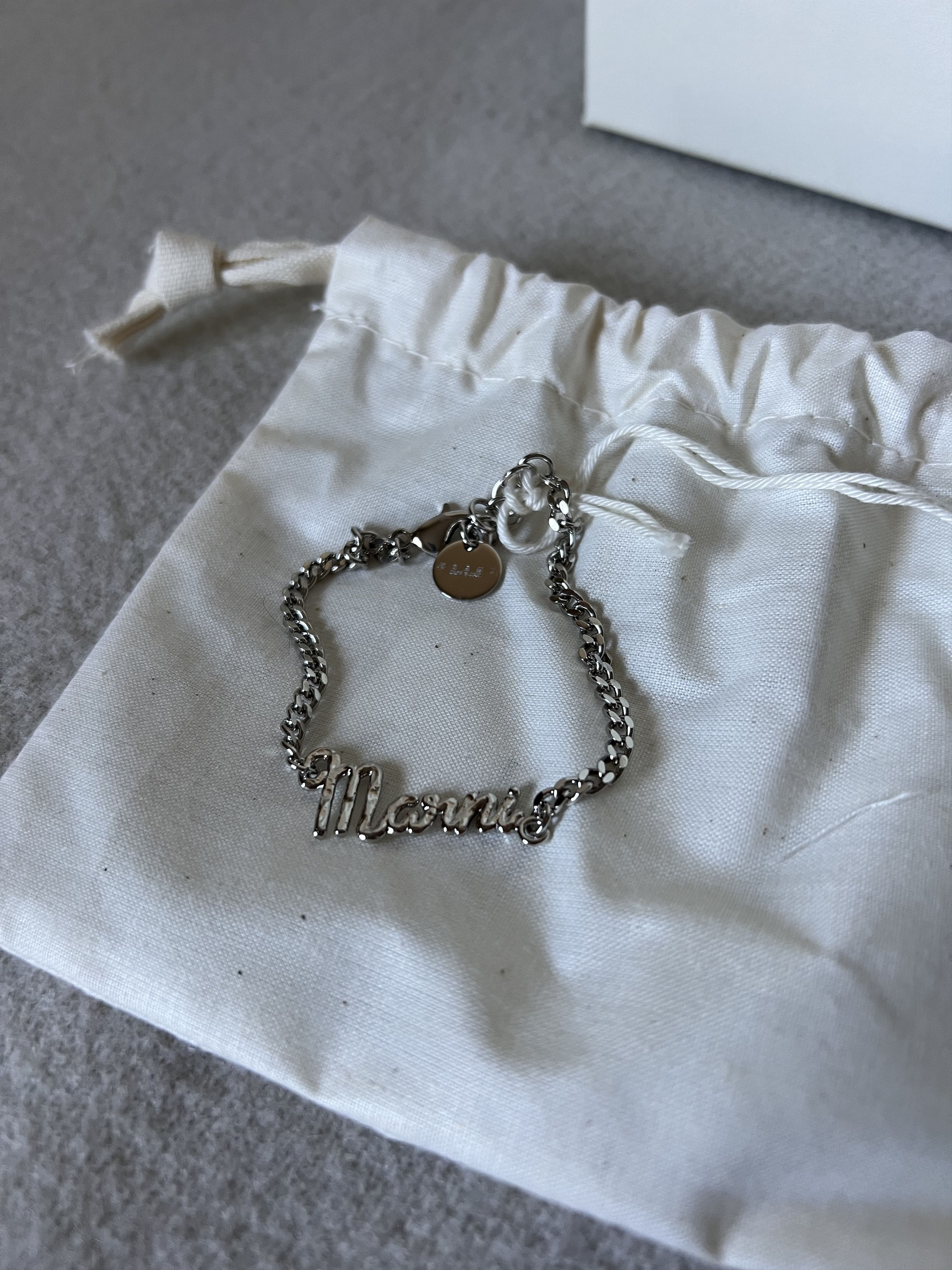 Marni Marni Silver Chainlink Logo Bracelet Size ONE SIZE - 3 Thumbnail