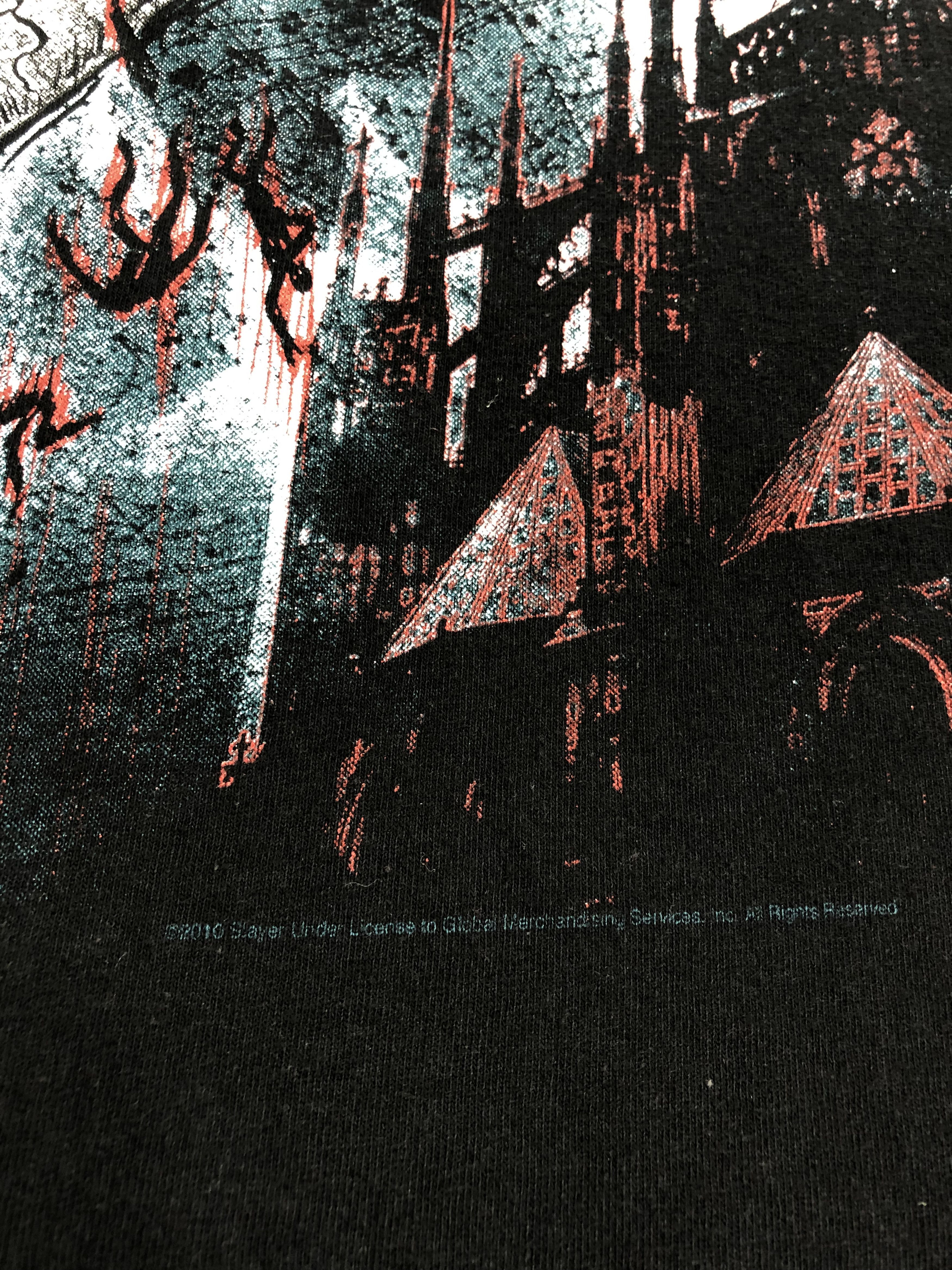 Band Tees Vintage 2010 Slayer Black Tee (Lamb of God Iron Maiden) Size US L / EU 52-54 / 3 - 11 Thumbnail
