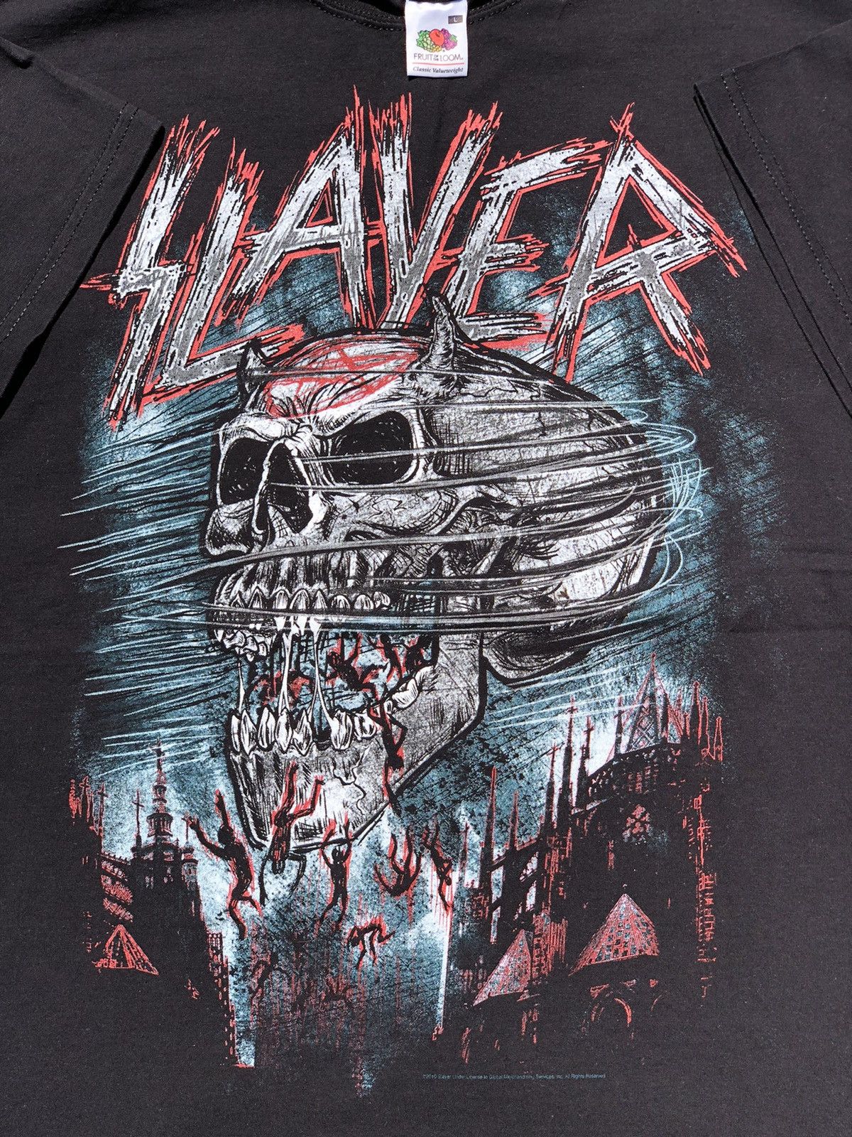 Band Tees Vintage 2010 Slayer Black Tee (Lamb of God Iron Maiden) Size US L / EU 52-54 / 3 - 2 Thumbnail
