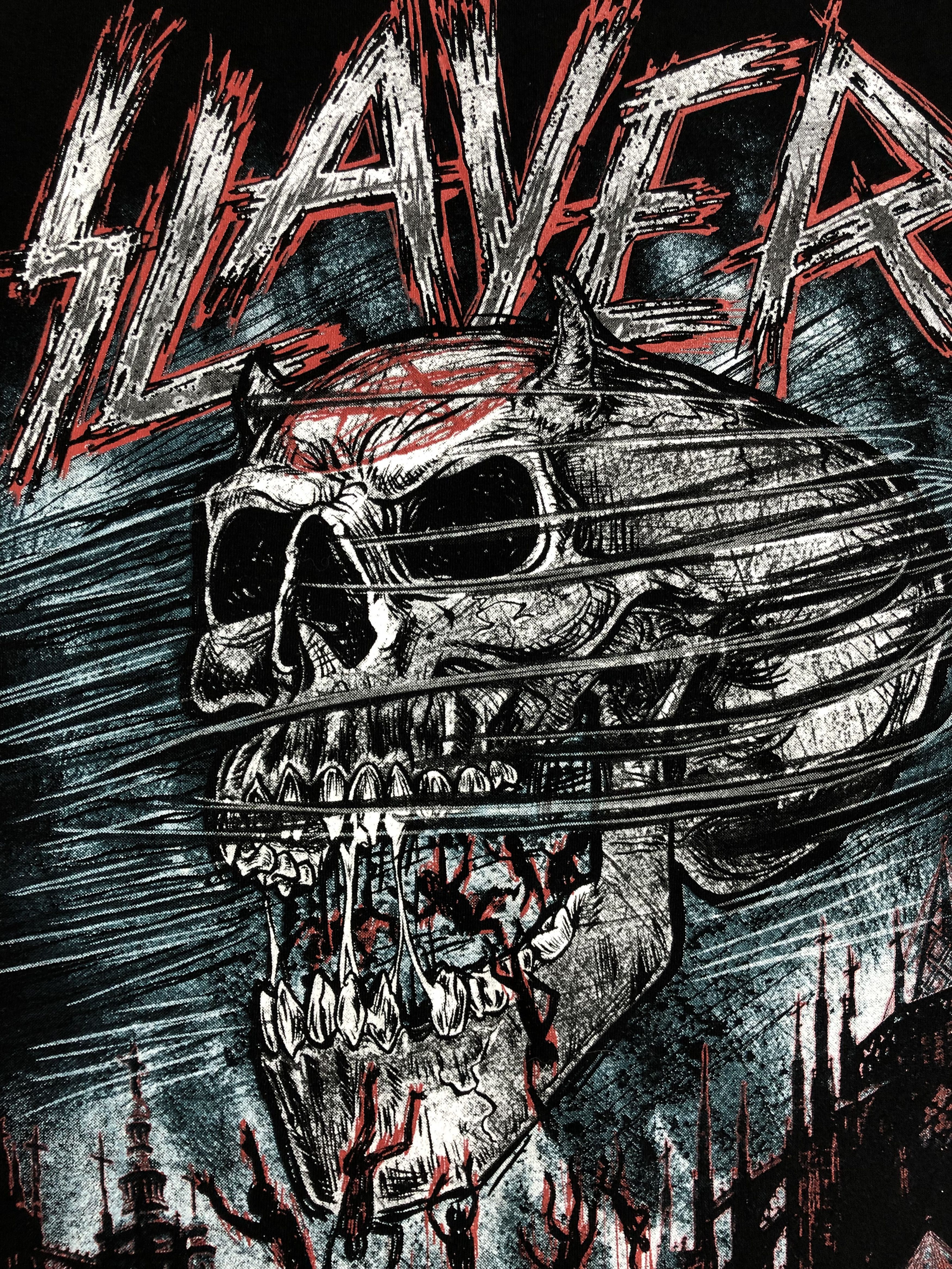 Band Tees Vintage 2010 Slayer Black Tee (Lamb of God Iron Maiden) Size US L / EU 52-54 / 3 - 10 Thumbnail