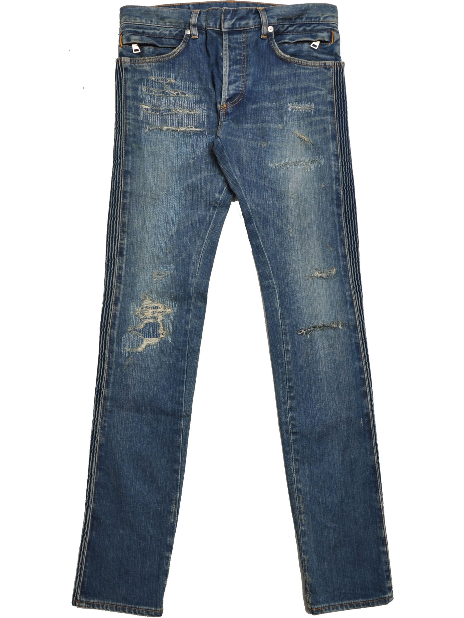 Balmain Distressed Slim Fit Skinny Blue Jeans Size US 28 / EU 44 - 1 Thumbnail