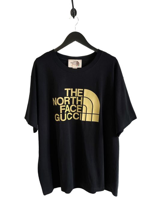 Gucci Gucci X The North Face Black Yellow Logo Print T-shirt | Grailed