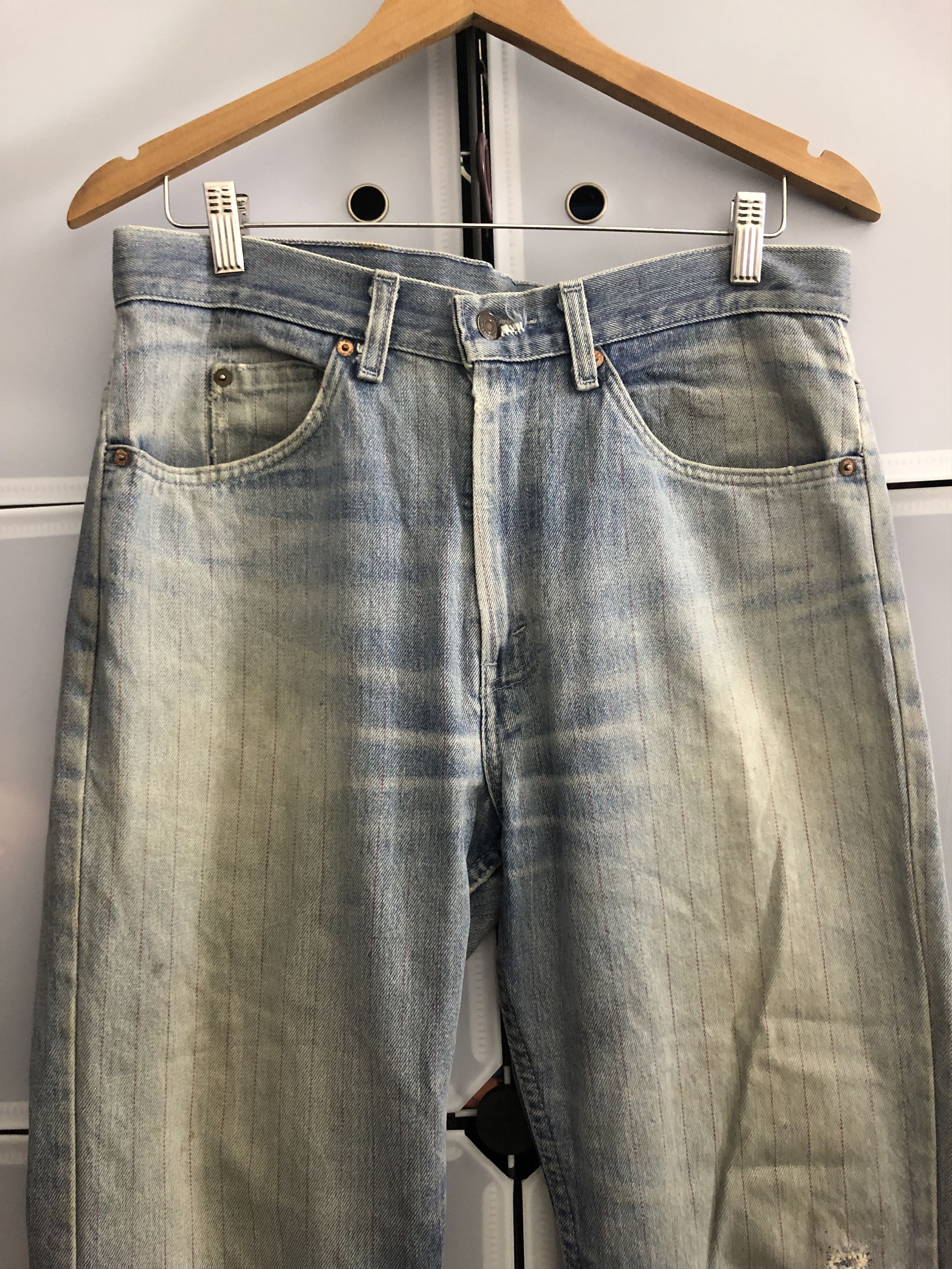 Levi's Vintage Levis 1975 Red Stripe Design Denim Pants Size US 33 - 3 Thumbnail