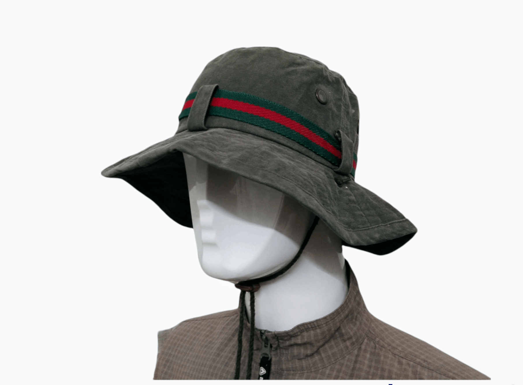 image of Archival Clothing x Individual Designer Vintage Outdoor Bucket Hat in Army Green, Men's