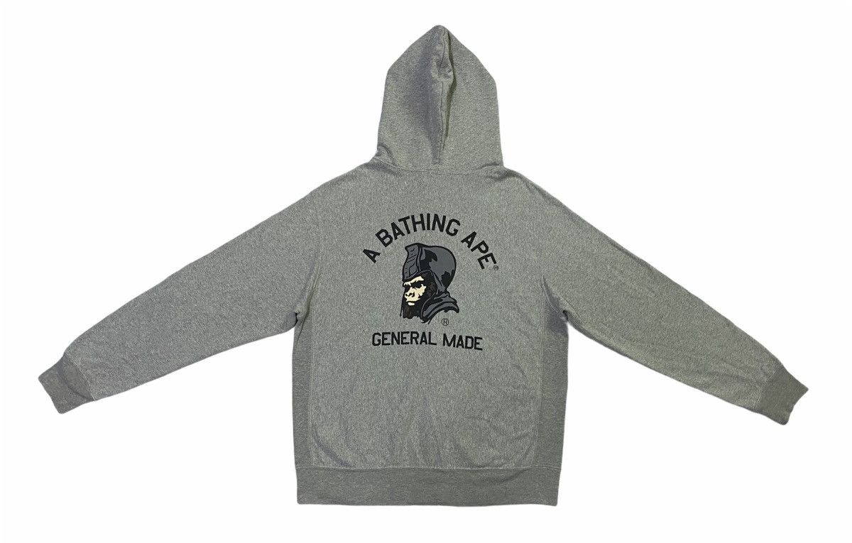 image of Bape General Made Full Zip Hoodie in Grey, Men's (Size Medium)