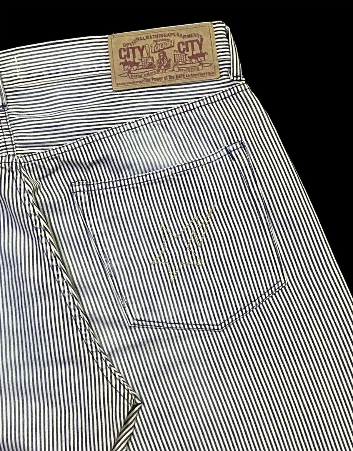 Bape A Bathing Ape Hickory Stripe Pants Size US 37 - 9 Thumbnail
