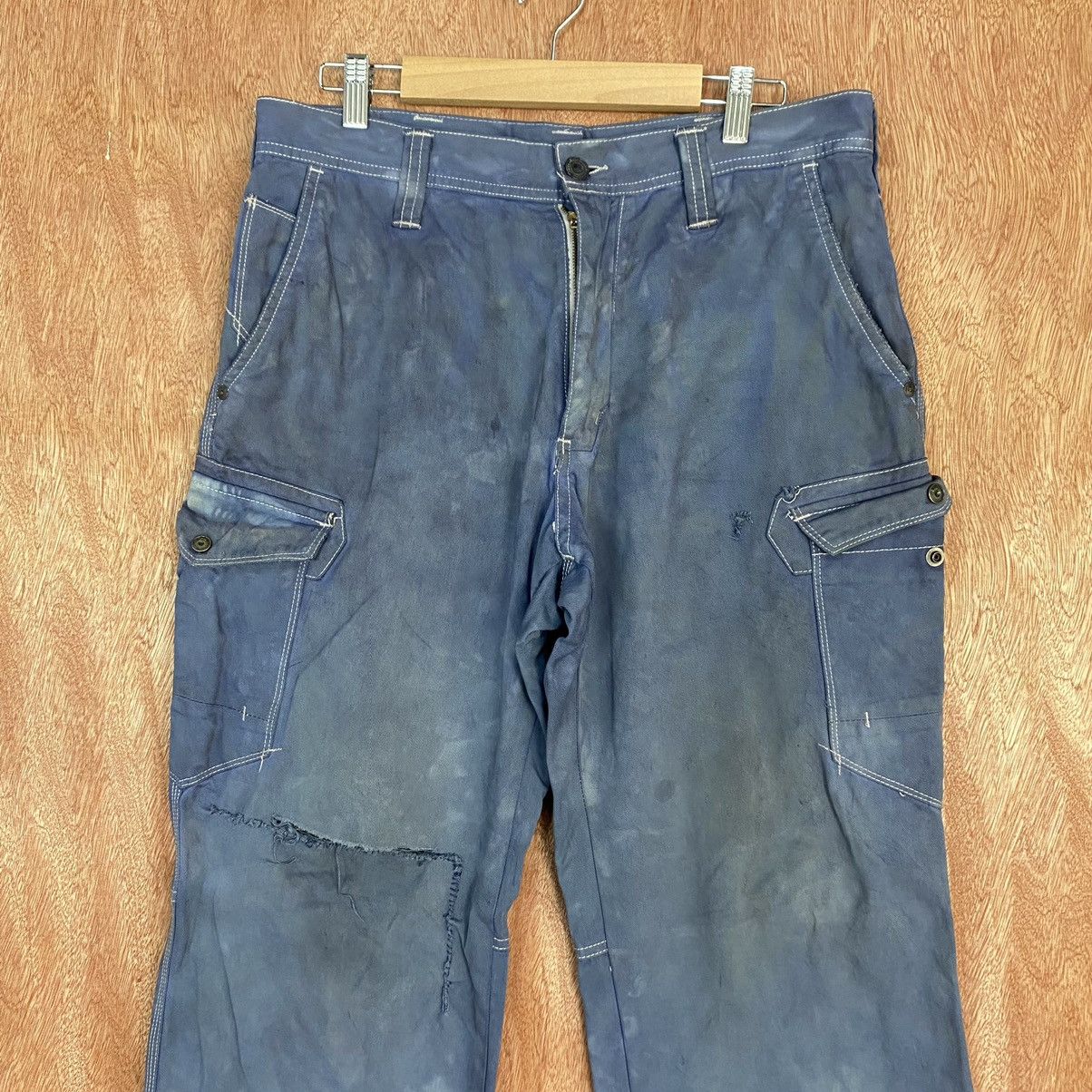 Japanese Brand Evenriver faded distressed Multipocket Cargo Pants #c786 Size US 30 / EU 46 - 2 Thumbnail