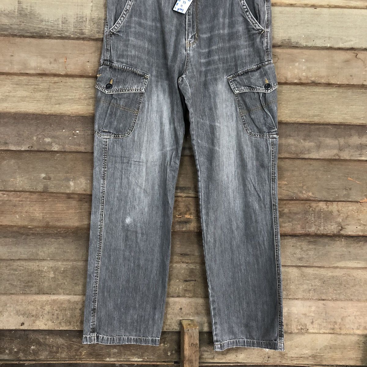 Hanes Vtg Hanes Grey Multipocket Denim Pants #4962 Size US 32 / EU 48 - 3 Thumbnail