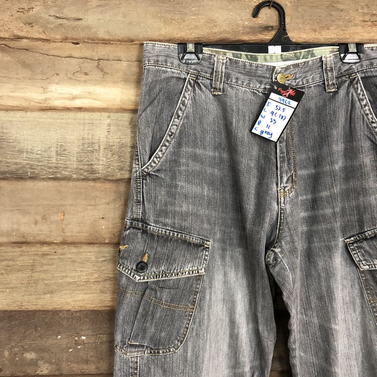 Hanes Vtg Hanes Grey Multipocket Denim Pants #4962 Size US 32 / EU 48 - 6 Thumbnail