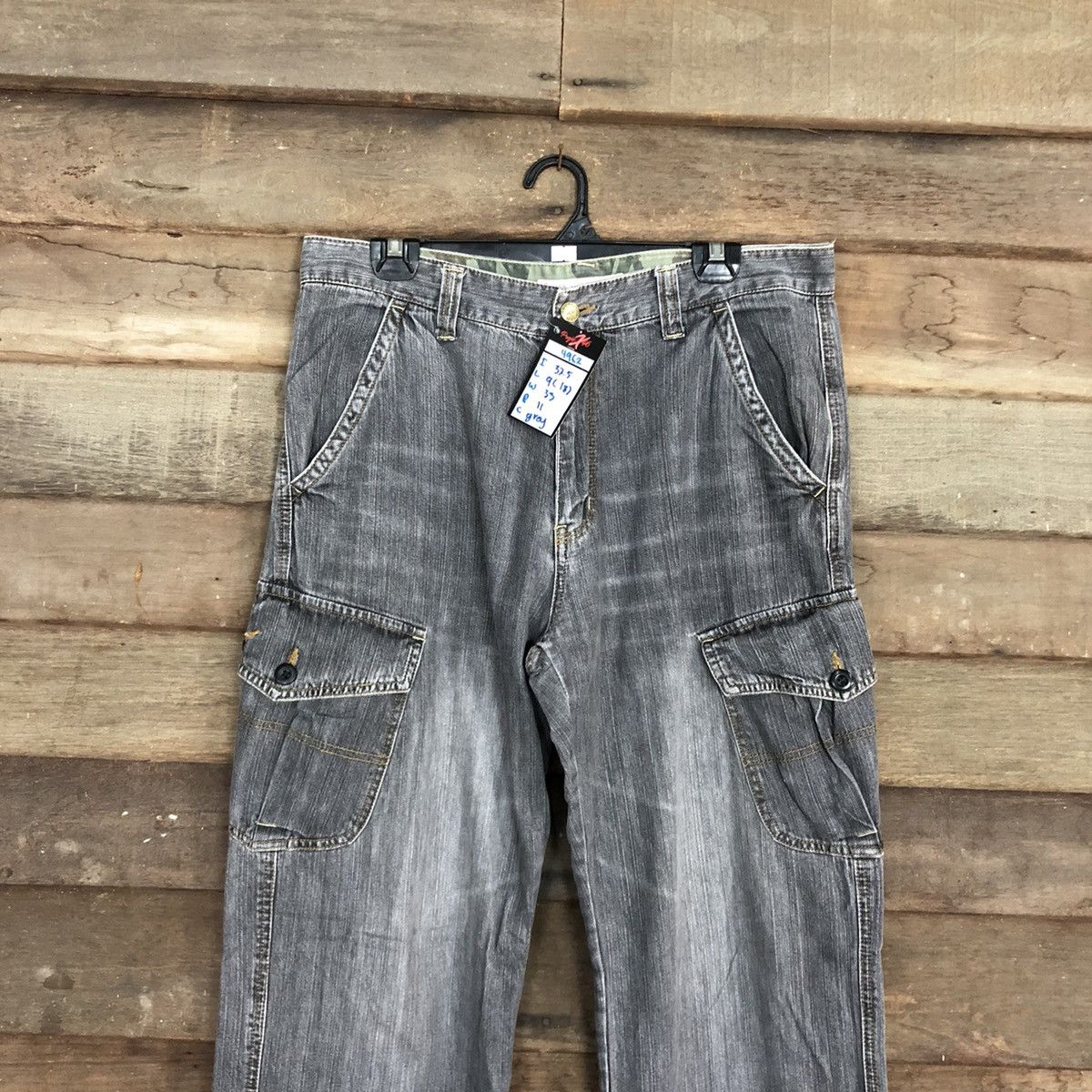 Hanes Vtg Hanes Grey Multipocket Denim Pants #4962 Size US 32 / EU 48 - 2 Thumbnail