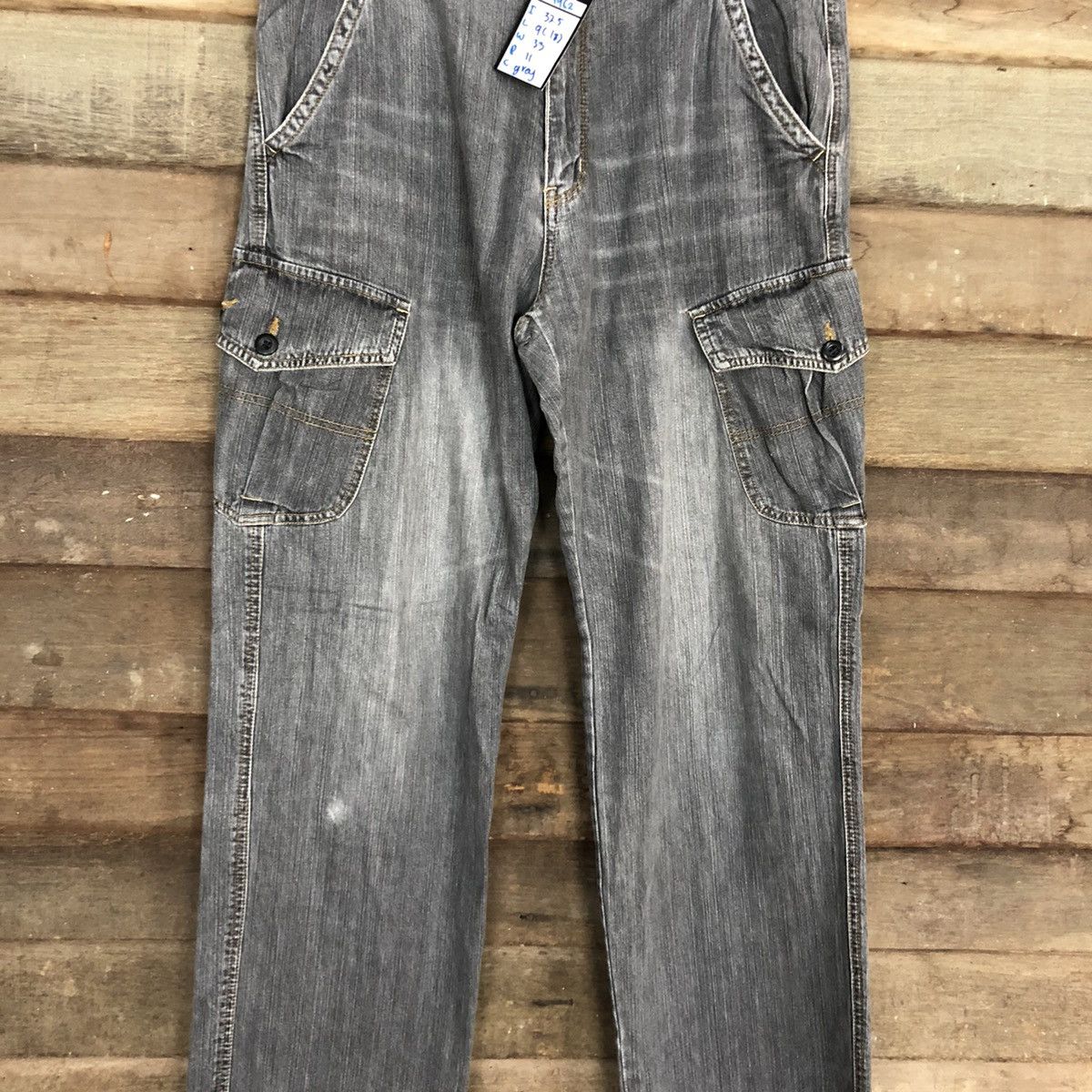 Hanes Vtg Hanes Grey Multipocket Denim Pants #4962 Size US 32 / EU 48 - 4 Thumbnail