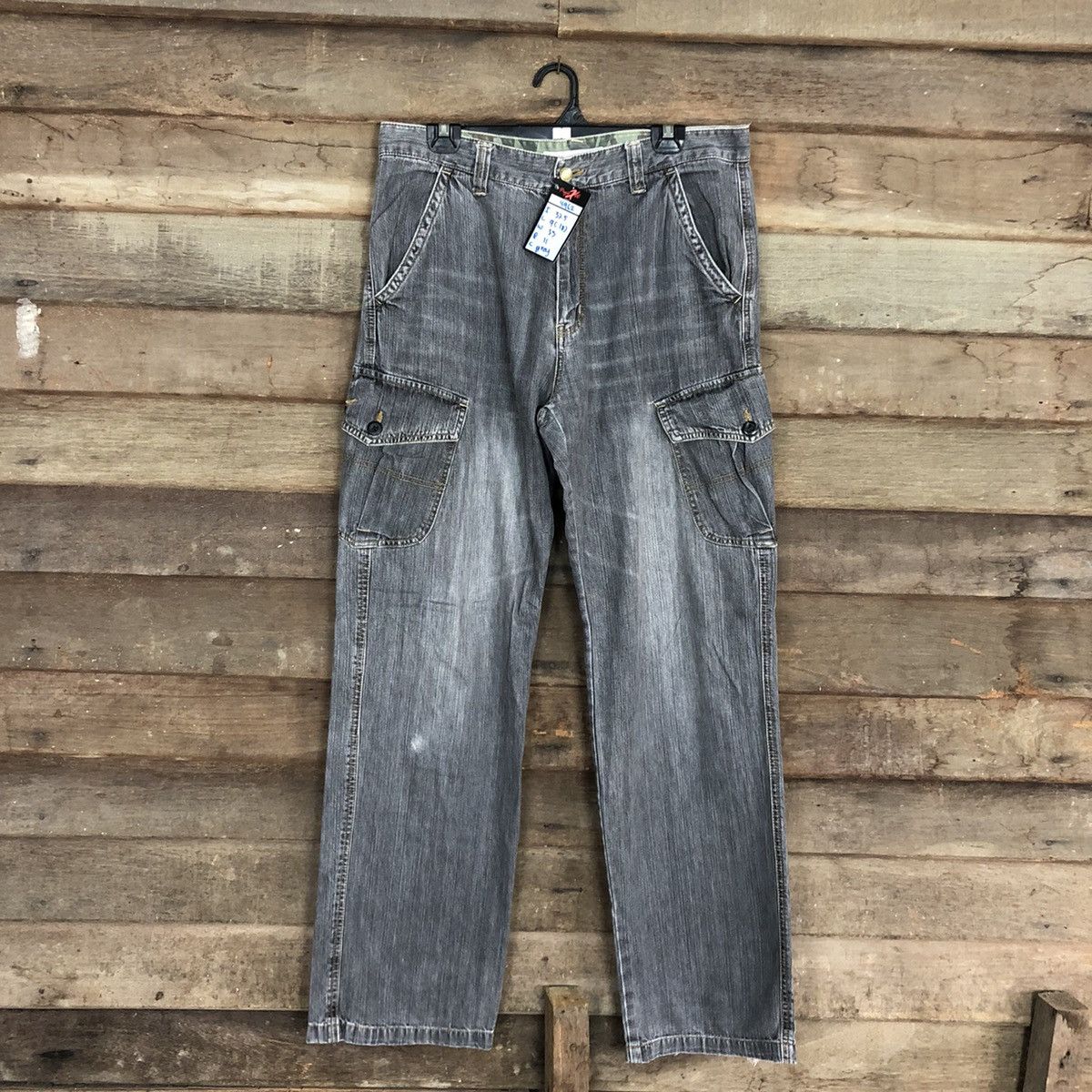 Vtg Hanes Grey Multipocket Denim Pants #4962
