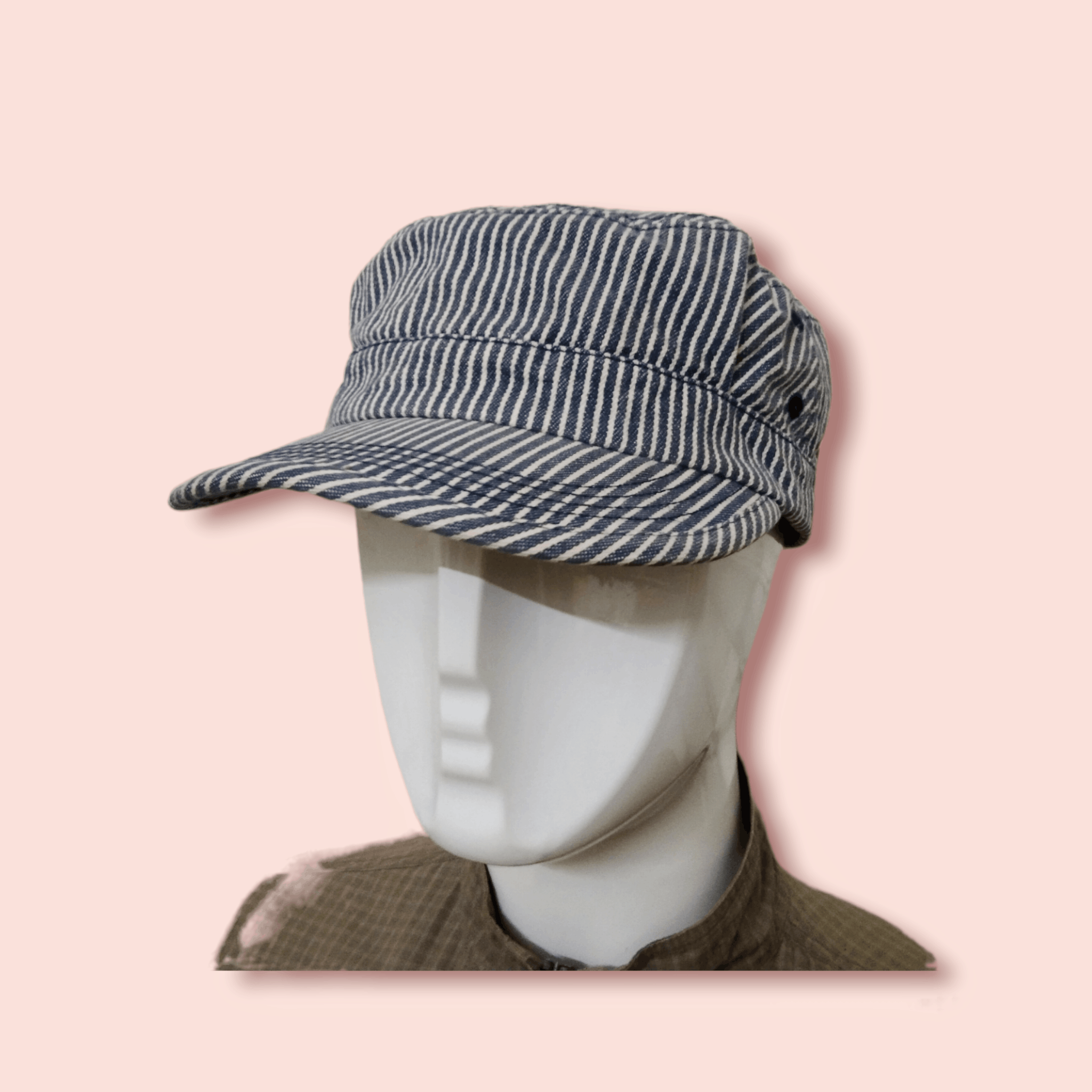 Jun Takahashi × Uniqlo × Vintage UNIQLO HICKORY STRIPES WORKER ARMY HAT Size ONE SIZE - 2 Thumbnail
