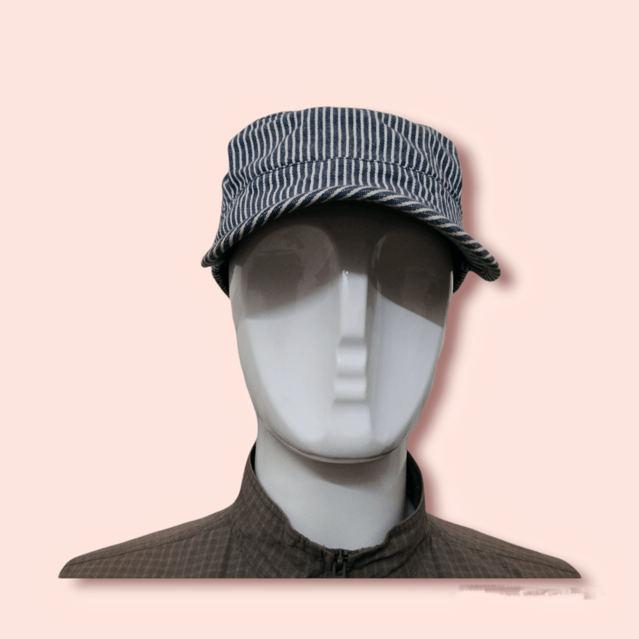 Jun Takahashi × Uniqlo × Vintage UNIQLO HICKORY STRIPES WORKER ARMY HAT Size ONE SIZE - 3 Thumbnail