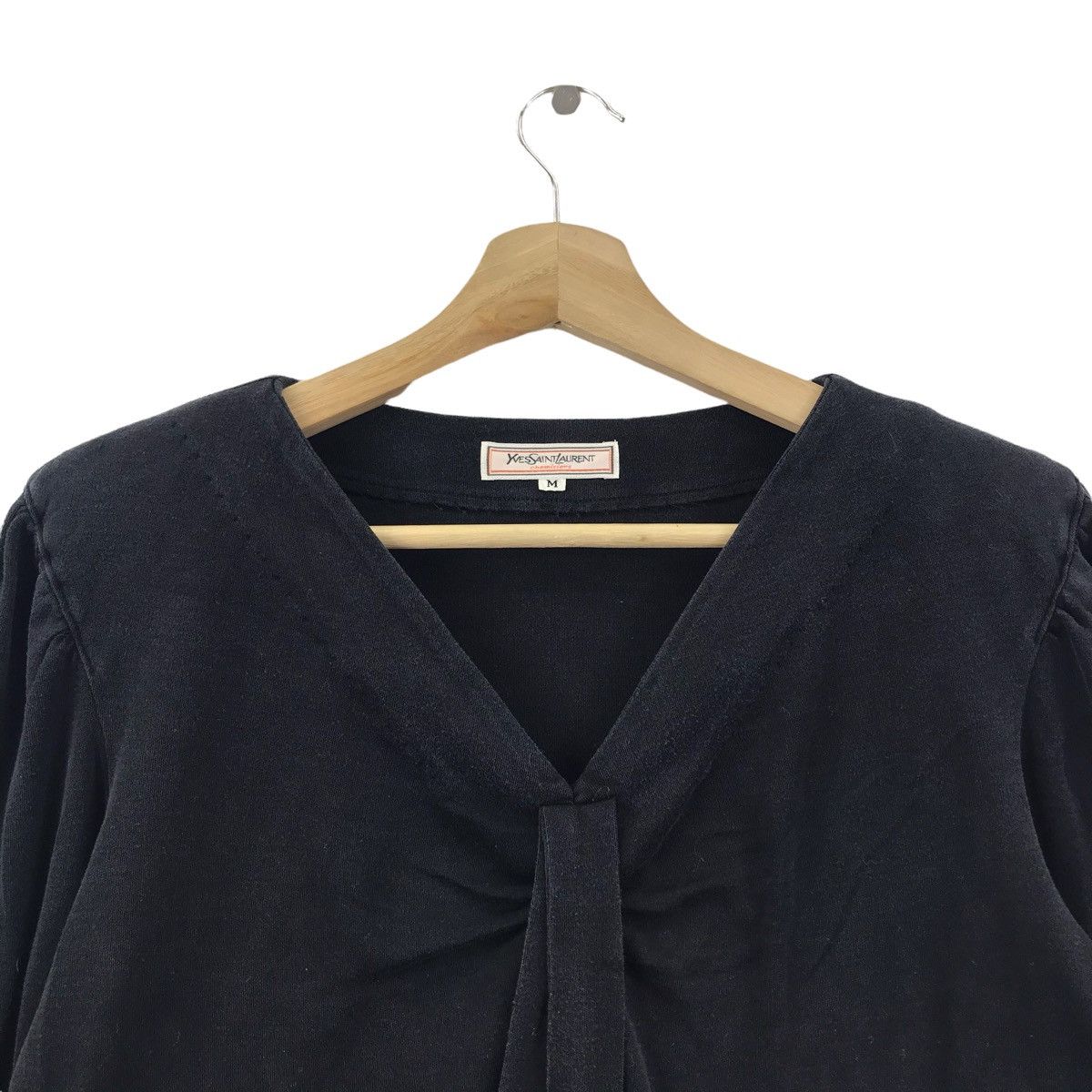 Yves Saint Laurent Vintage YVES SAINT LAURENT Ysl Italy Black LongSleeve Tshirt Size US M / EU 48-50 / 2 - 2 Thumbnail