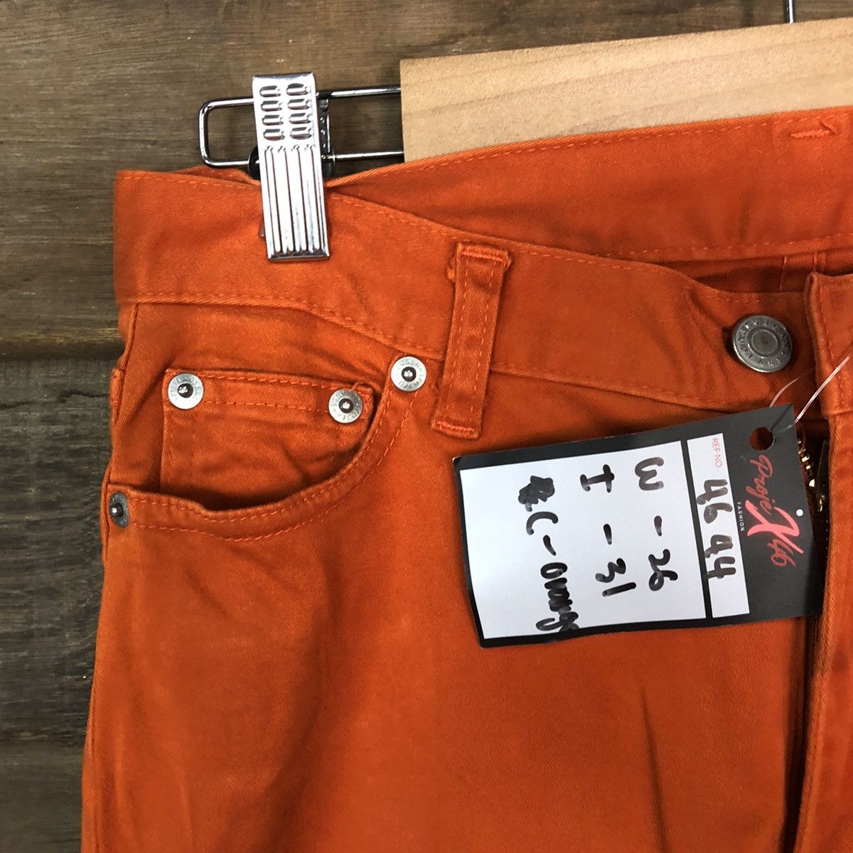 Japanese Brand Ru Jeans Orange Casual Pants #4644 Size US 28 / EU 44 - 3 Thumbnail