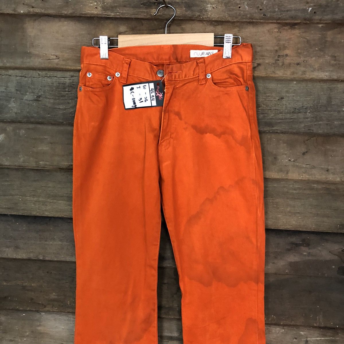 Japanese Brand Ru Jeans Orange Casual Pants #4644 Size US 28 / EU 44 - 2 Thumbnail