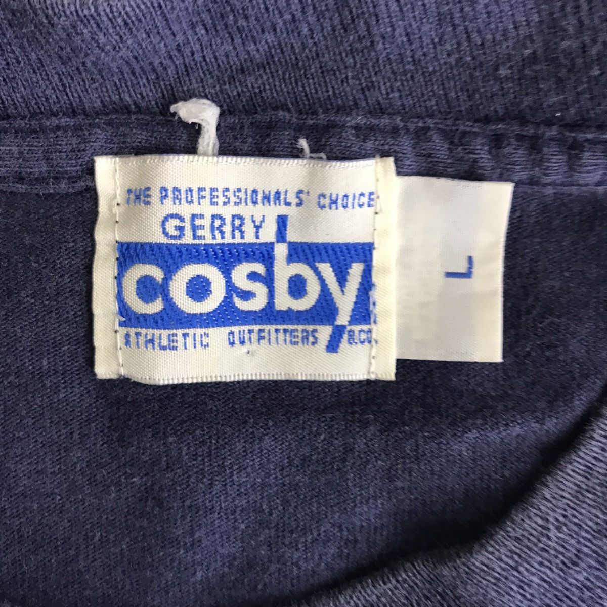 Vintage Vintage GERRY COSBY Big Print Blue T shirt Size US L / EU 52-54 / 3 - 4 Thumbnail