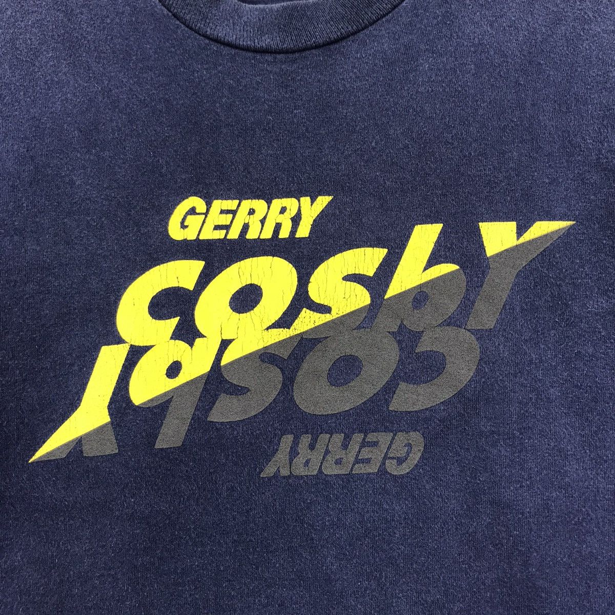 Vintage Vintage GERRY COSBY Big Print Blue T shirt Size US L / EU 52-54 / 3 - 3 Thumbnail