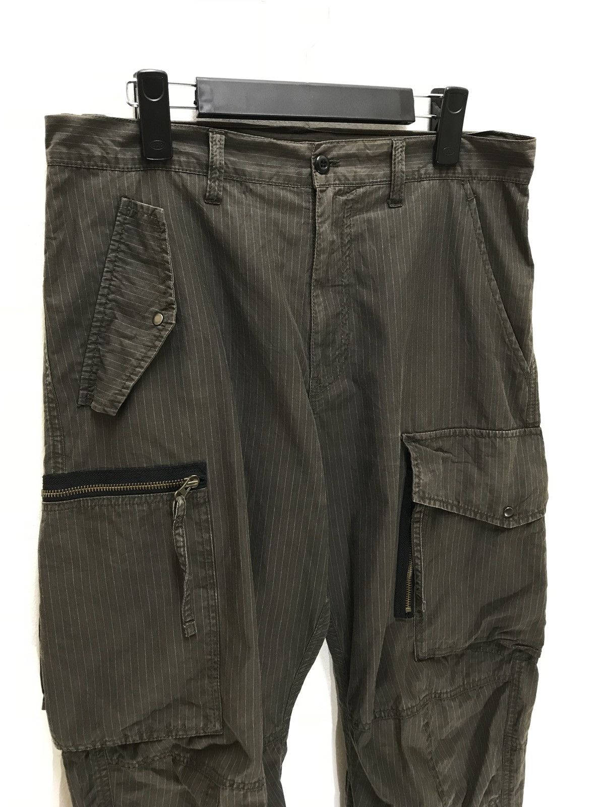 Japanese Brand PPFM Cargo Pant Pinstriped Military Regular Balloon Size US 32 / EU 48 - 4 Thumbnail