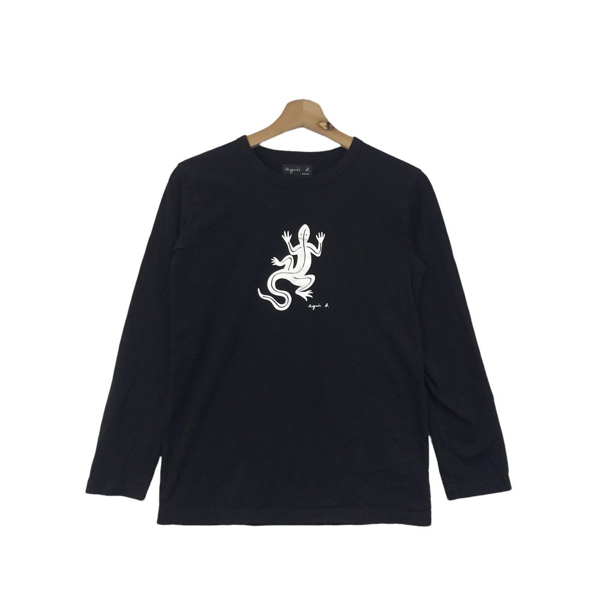 agnes b. AGNES B Paris Japanese Brand Lizard Black Long SleeveT-shirt Size US XS / EU 42 / 0 - 1 Thumbnail