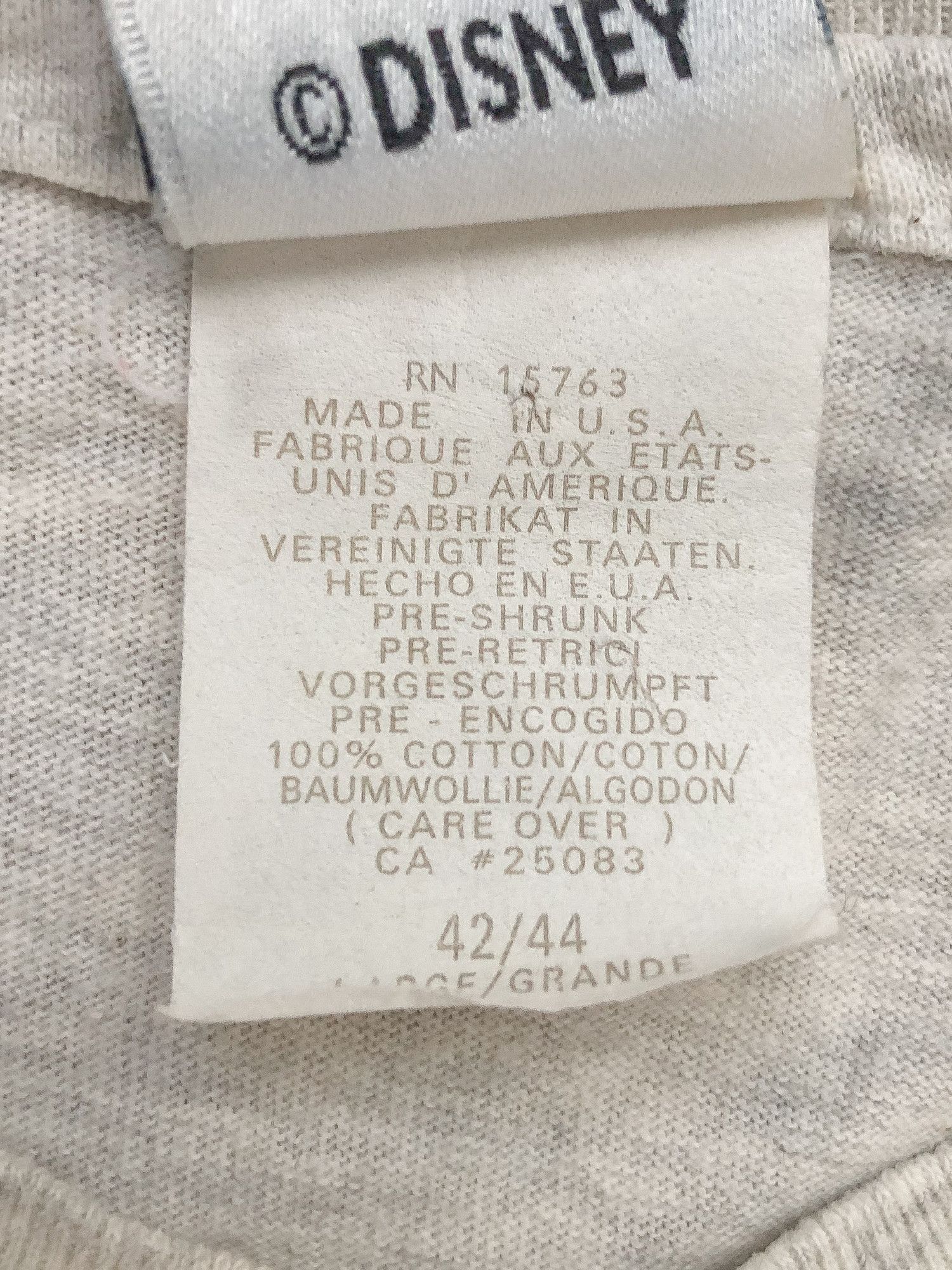 Disney × Vintage 90s Single Stitch Faded Heather Grey 'Mickey Mouse' T-Shirt Size US L / EU 52-54 / 3 - 5 Thumbnail