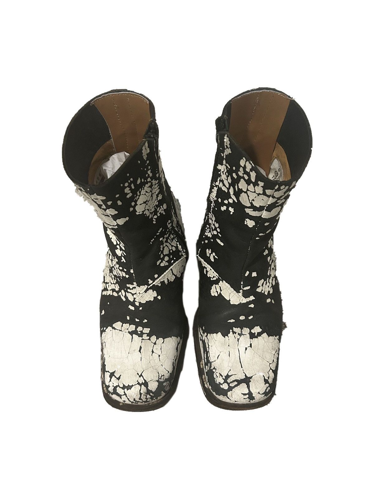 Maison Margiela SS 2002 Artisanal Painted Square Toe Boot Size US 6.5 / EU 39-40 - 2 Thumbnail