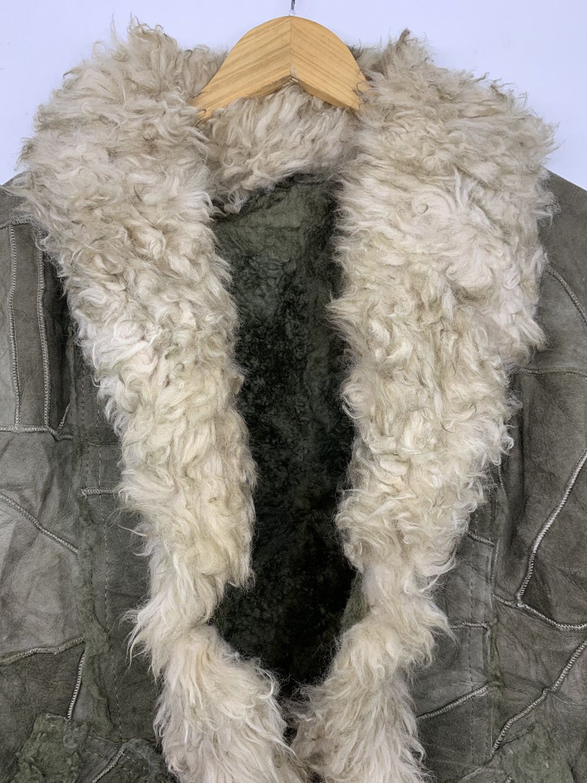 Genuine Leather Vintage Leather Patchwork Boro Faux Fur Trim Jacket Size US S / EU 44-46 / 1 - 4 Thumbnail