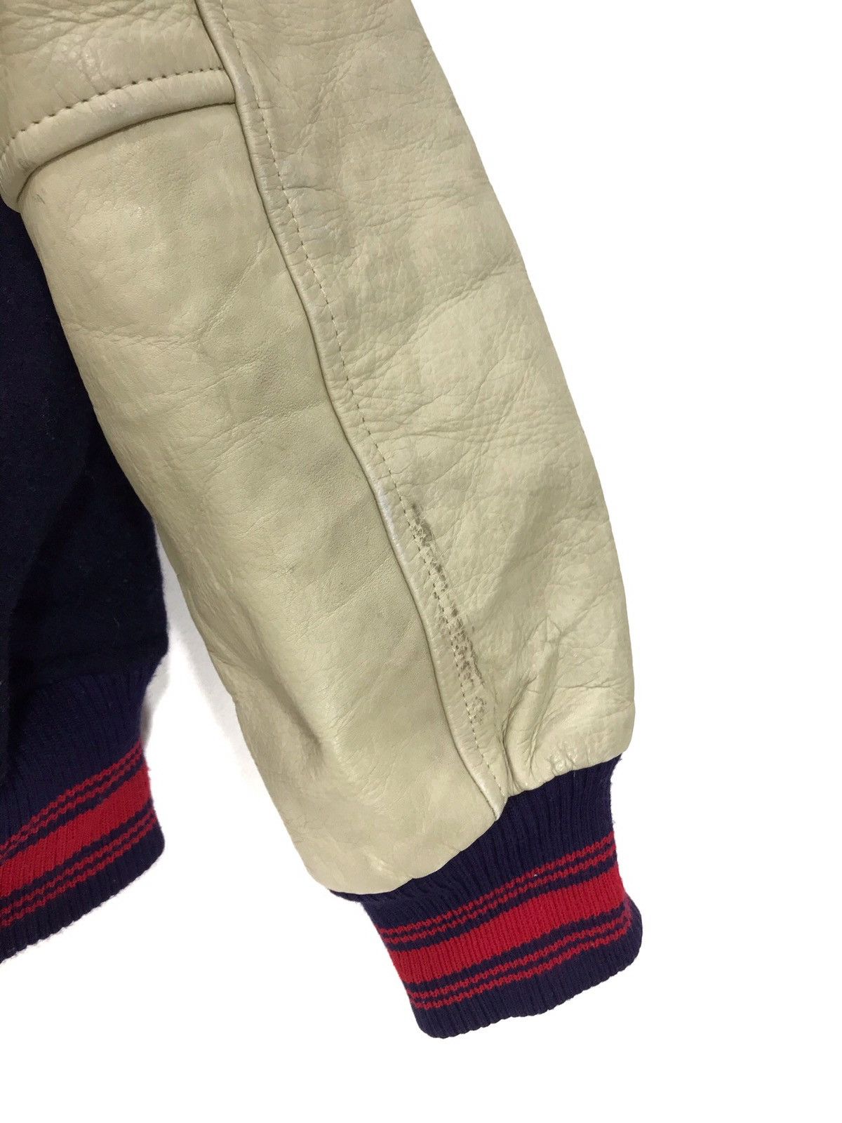 Japanese Brand 🌟Super Hakka Varsity Jacket Wool Leather 3🟩2 Size US L / EU 52-54 / 3 - 2 Thumbnail