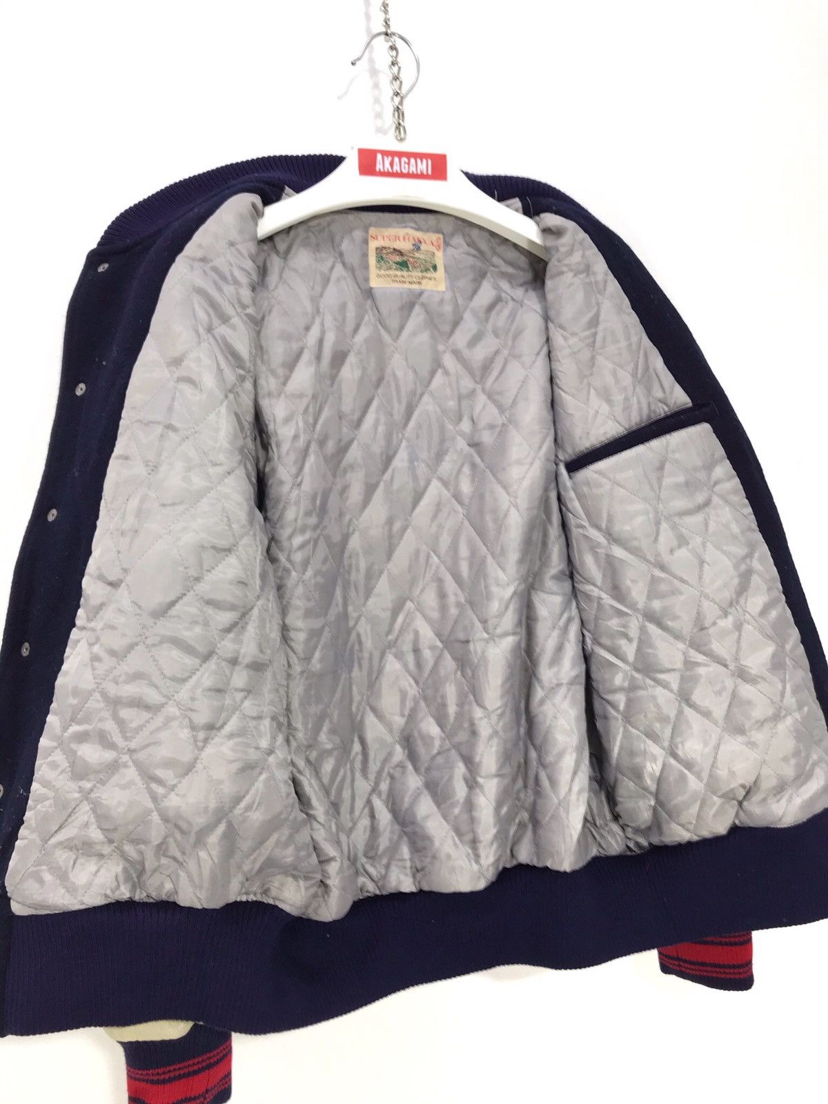 Japanese Brand 🌟Super Hakka Varsity Jacket Wool Leather 3🟩2 Size US L / EU 52-54 / 3 - 8 Thumbnail