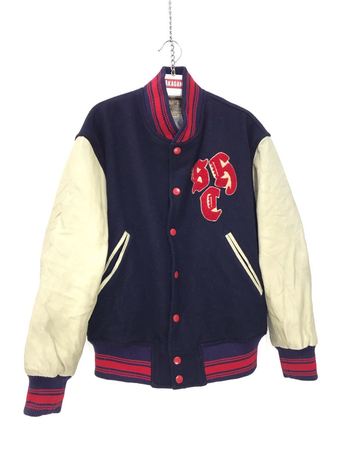 Japanese Brand 🌟Super Hakka Varsity Jacket Wool Leather 3🟩2 Size US L / EU 52-54 / 3 - 4 Thumbnail